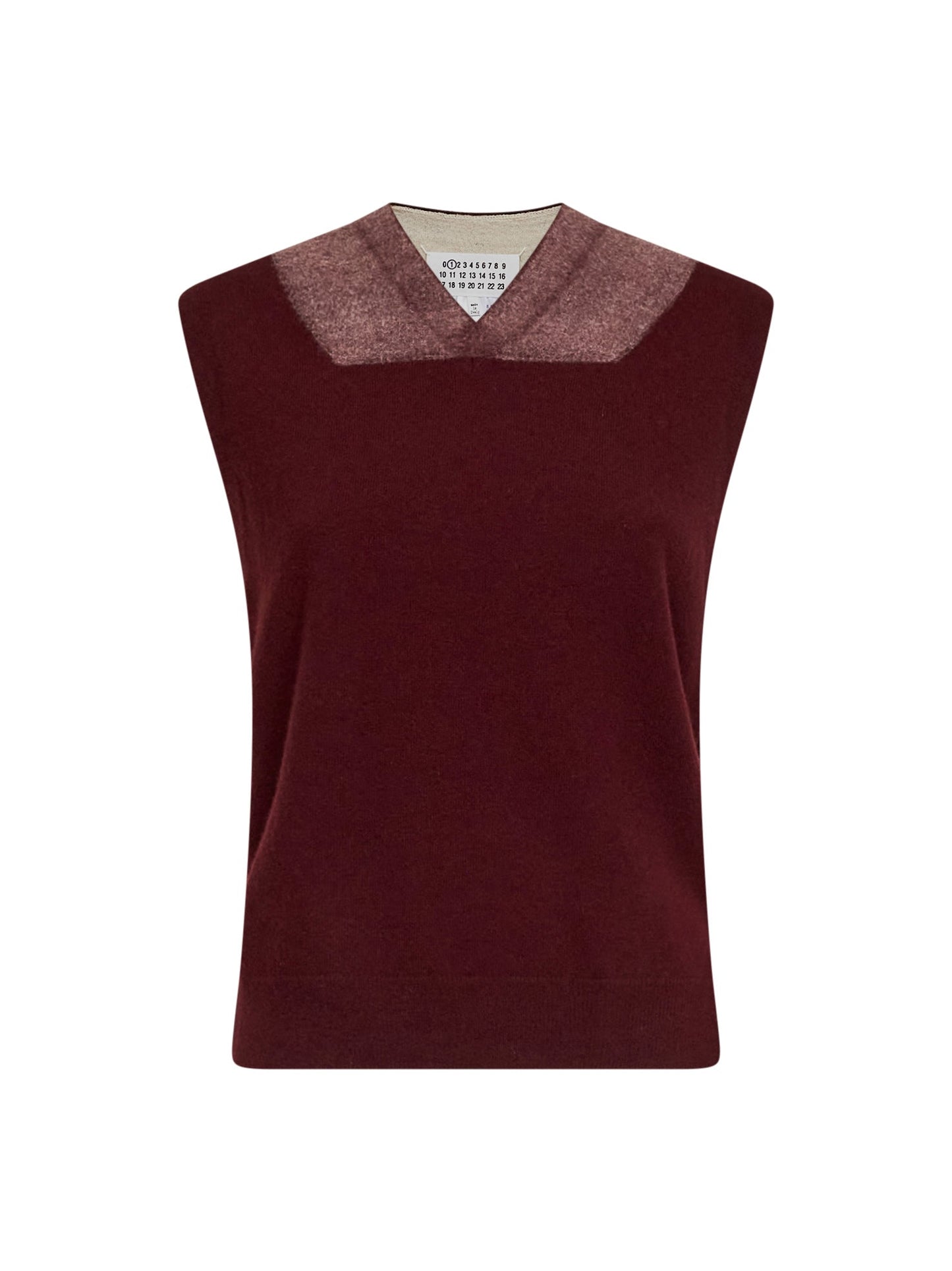 Maison Margiela Women Burgundy Virgin Wool Fuse Knit Vest MAISON MARGIELA