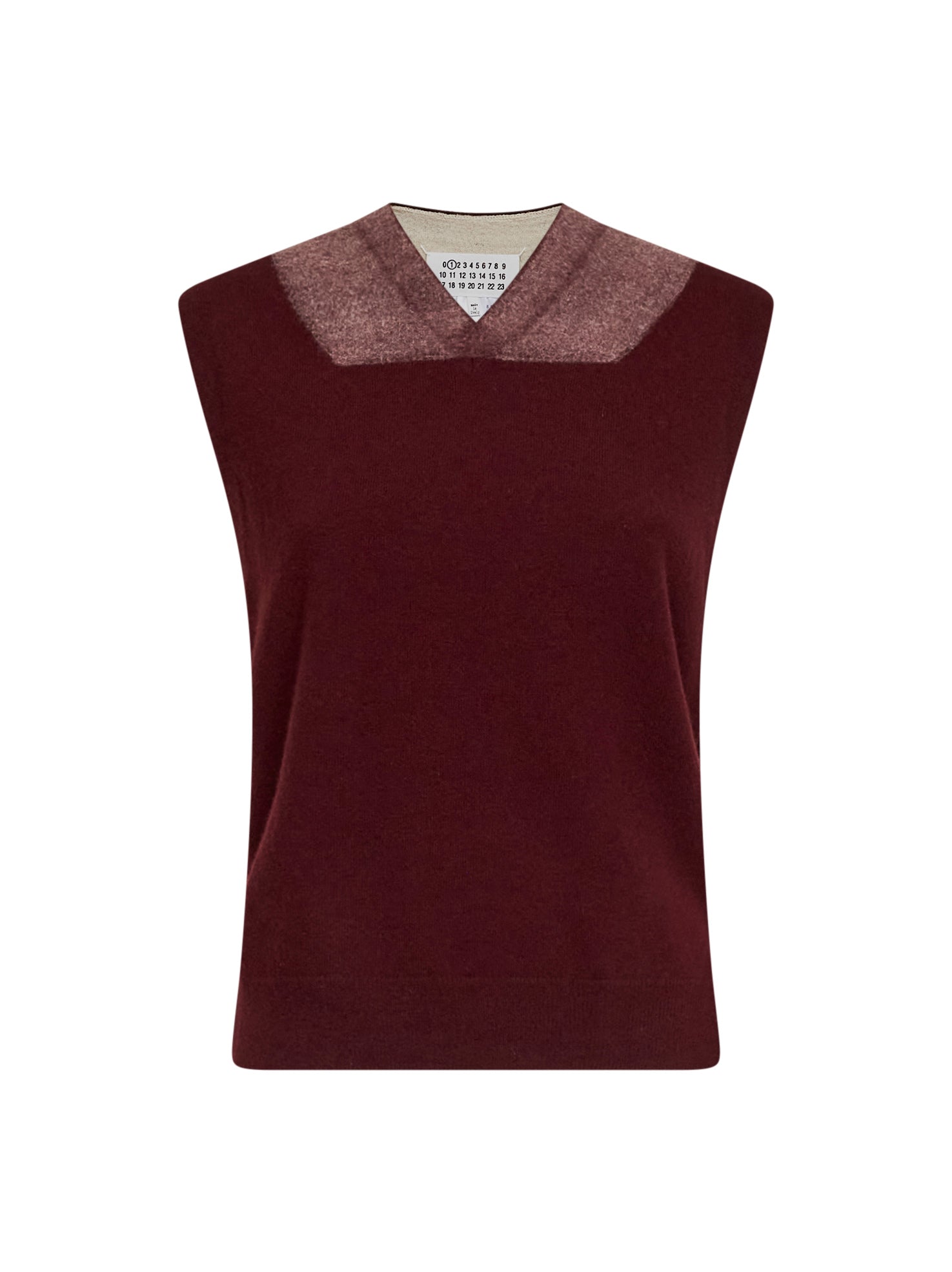 Maison Margiela Women Burgundy Virgin Wool Fuse Knit Vest MAISON MARGIELA
