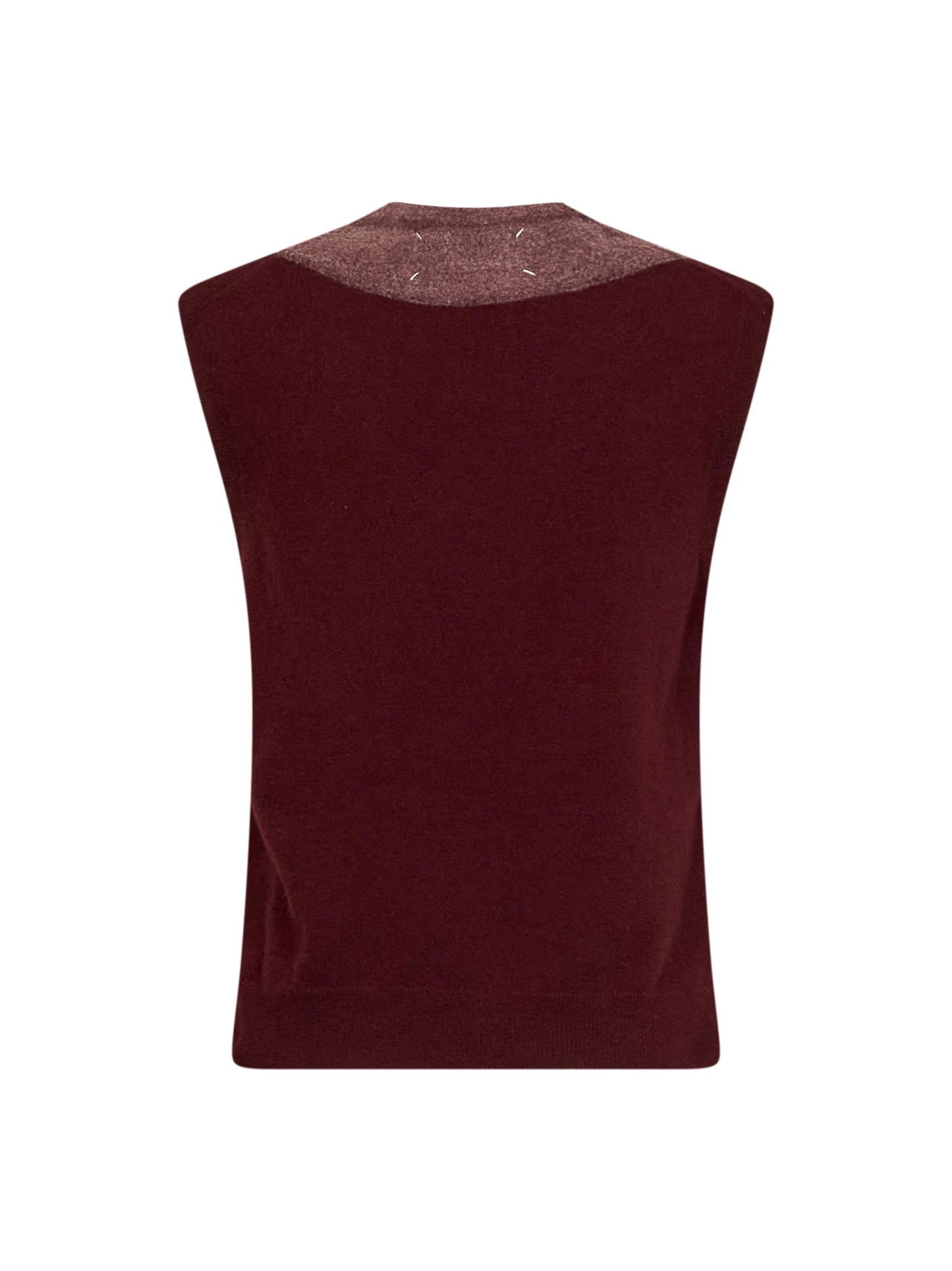 Maison Margiela Women Burgundy Virgin Wool Fuse Knit Vest MAISON MARGIELA