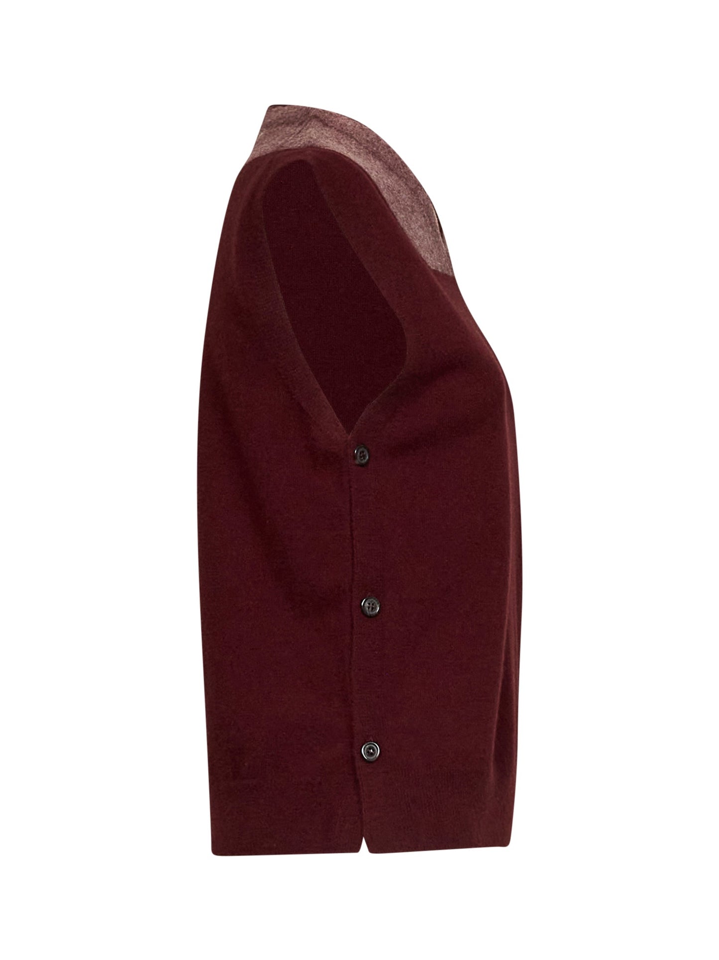 Maison Margiela Women Burgundy Virgin Wool Fuse Knit Vest MAISON MARGIELA