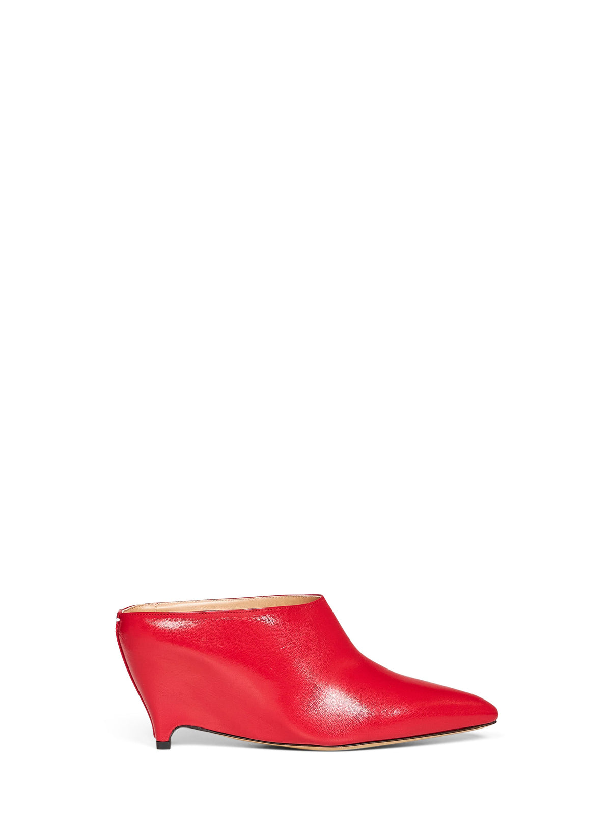 Maison Margiela Women Red Leather Heel-Less Mules MAISON MARGIELA
