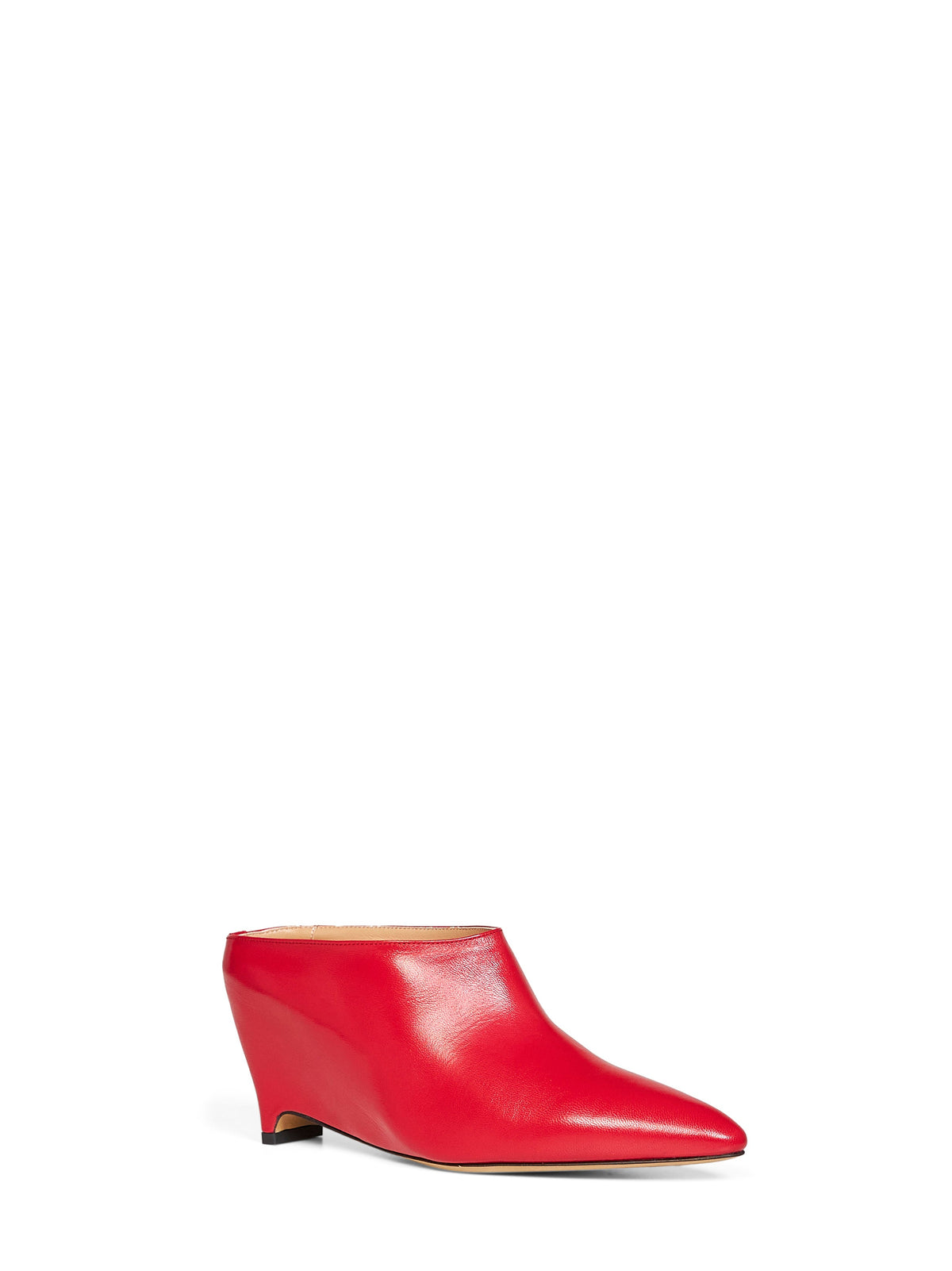 Maison Margiela Women Red Leather Heel-Less Mules MAISON MARGIELA