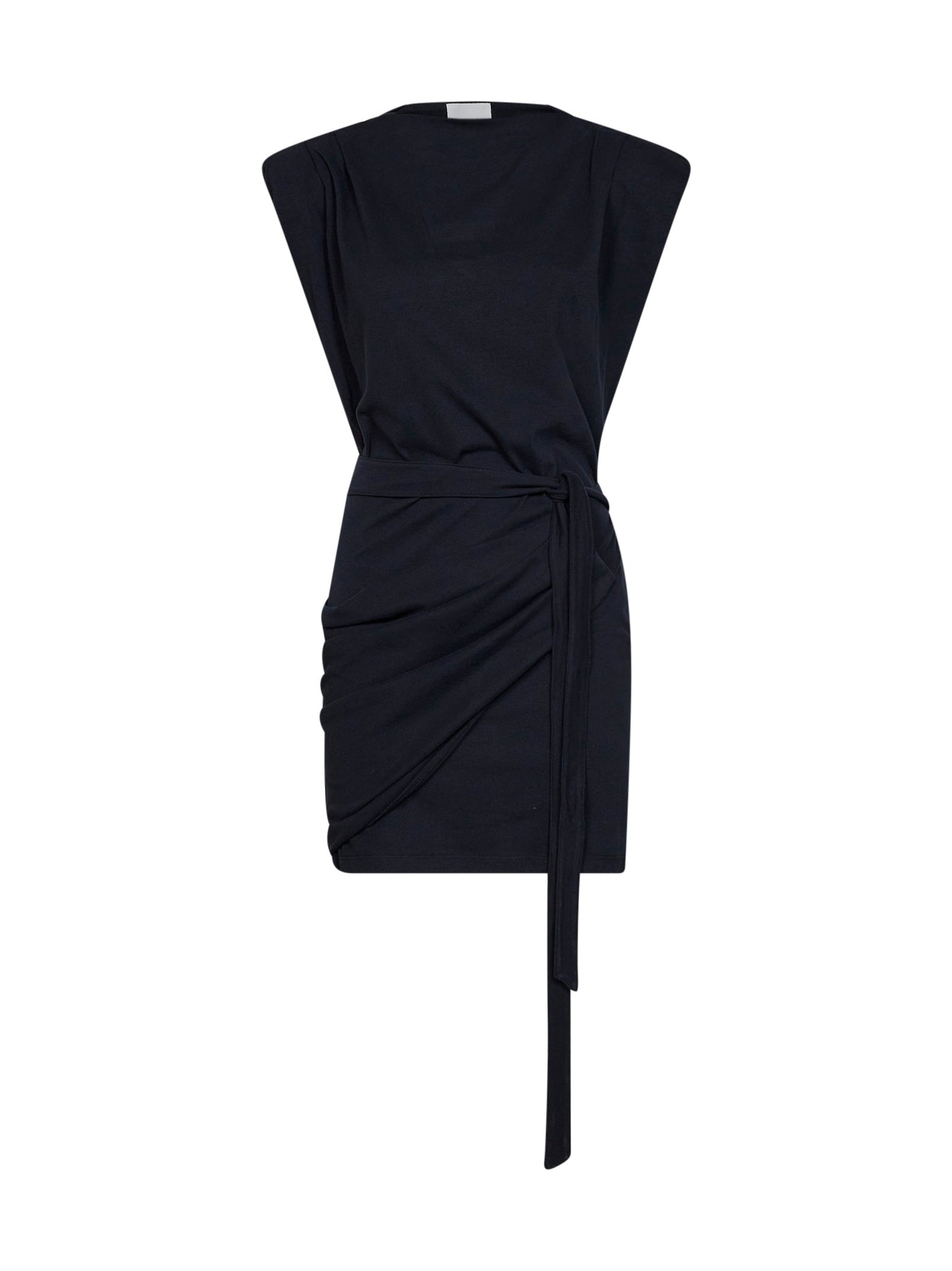 Marant Etoile Women Black Jersey Marielle Draped Mini Dress ISABEL MARANT ETOILE