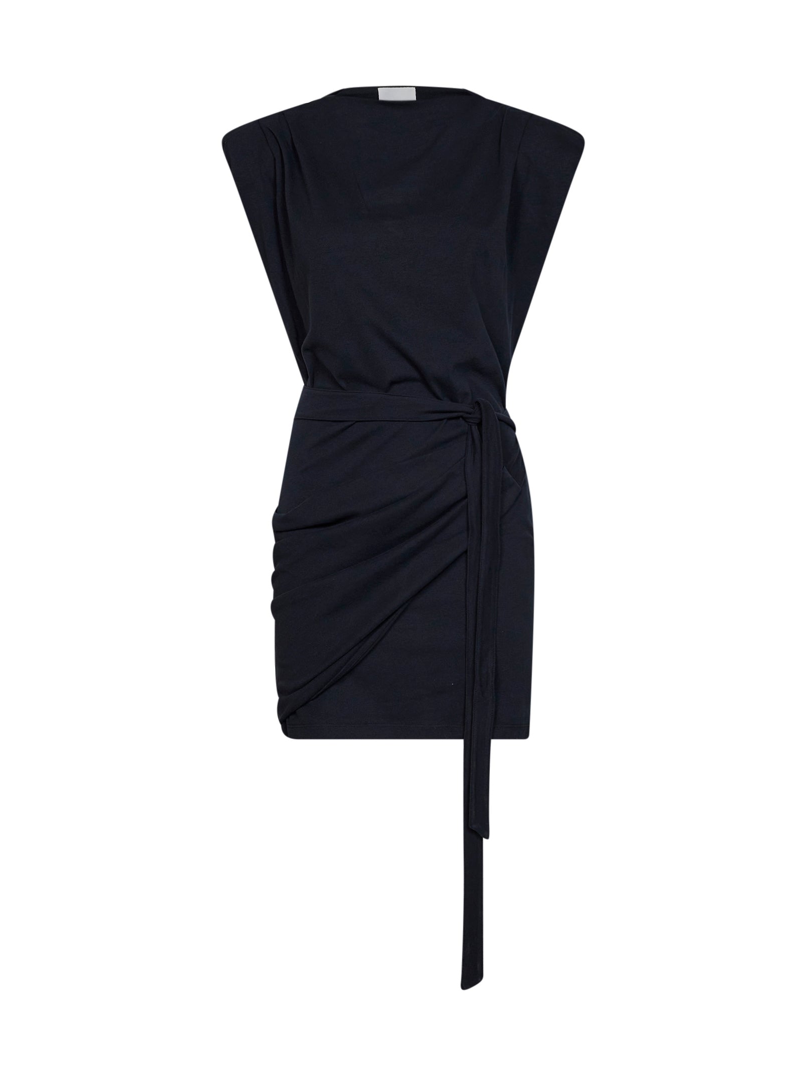 Marant Etoile Women Black Jersey Marielle Draped Mini Dress ISABEL MARANT ETOILE