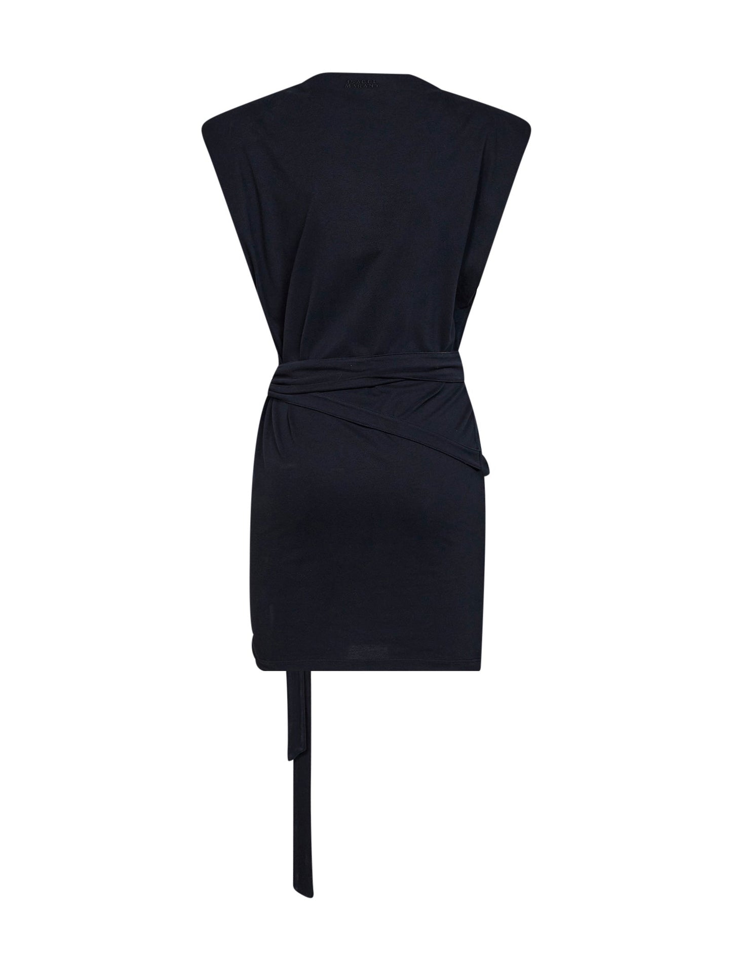 Marant Etoile Women Black Jersey Marielle Draped Mini Dress ISABEL MARANT ETOILE