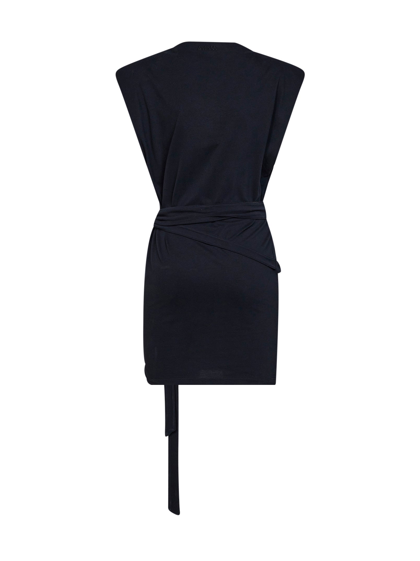 Marant Etoile Women Black Jersey Marielle Draped Mini Dress ISABEL MARANT ETOILE