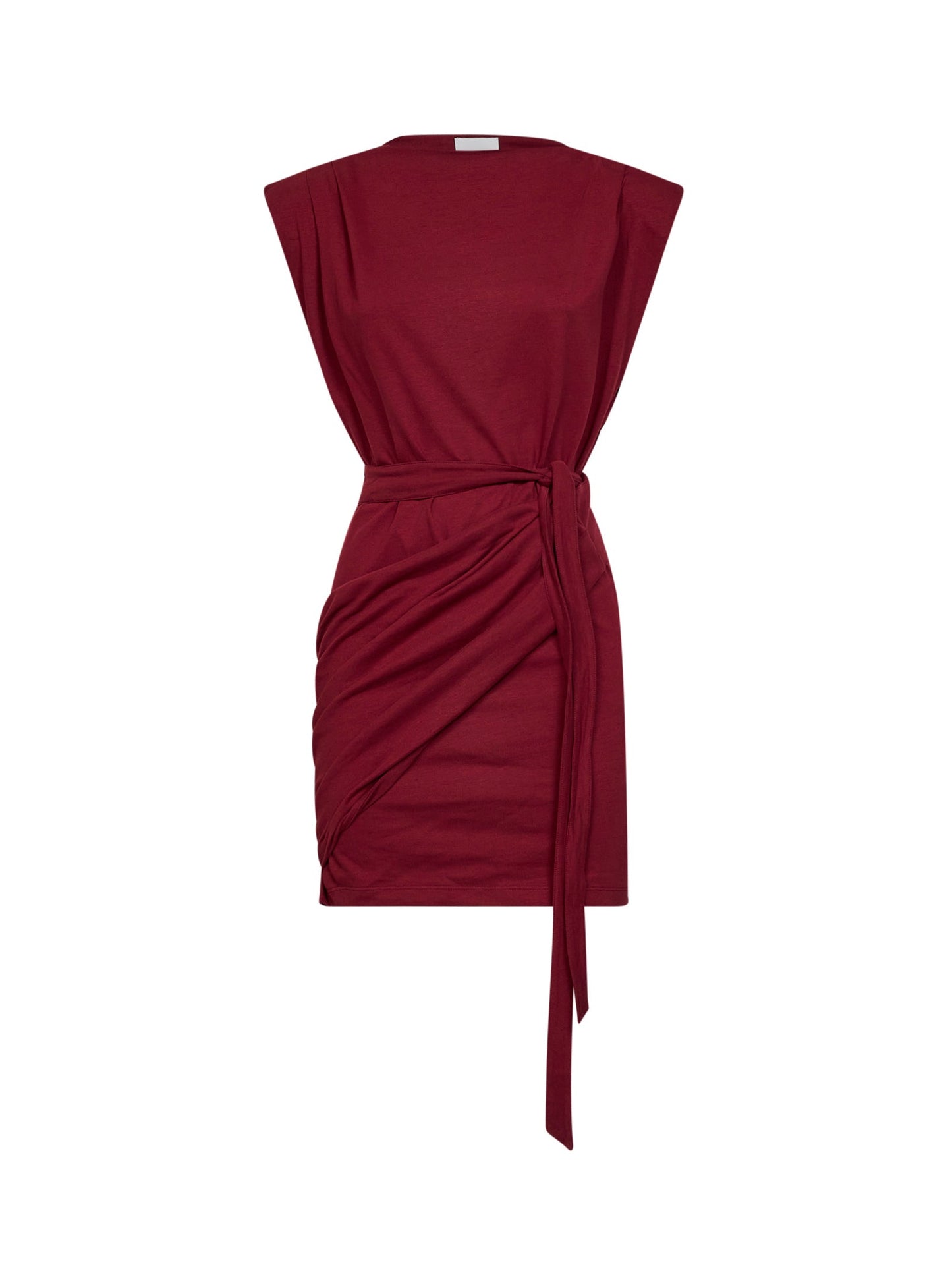 Marant Etoile Women Dark Burgundy Jersey Marielle Draped Mini Dress ISABEL MARANT ETOILE