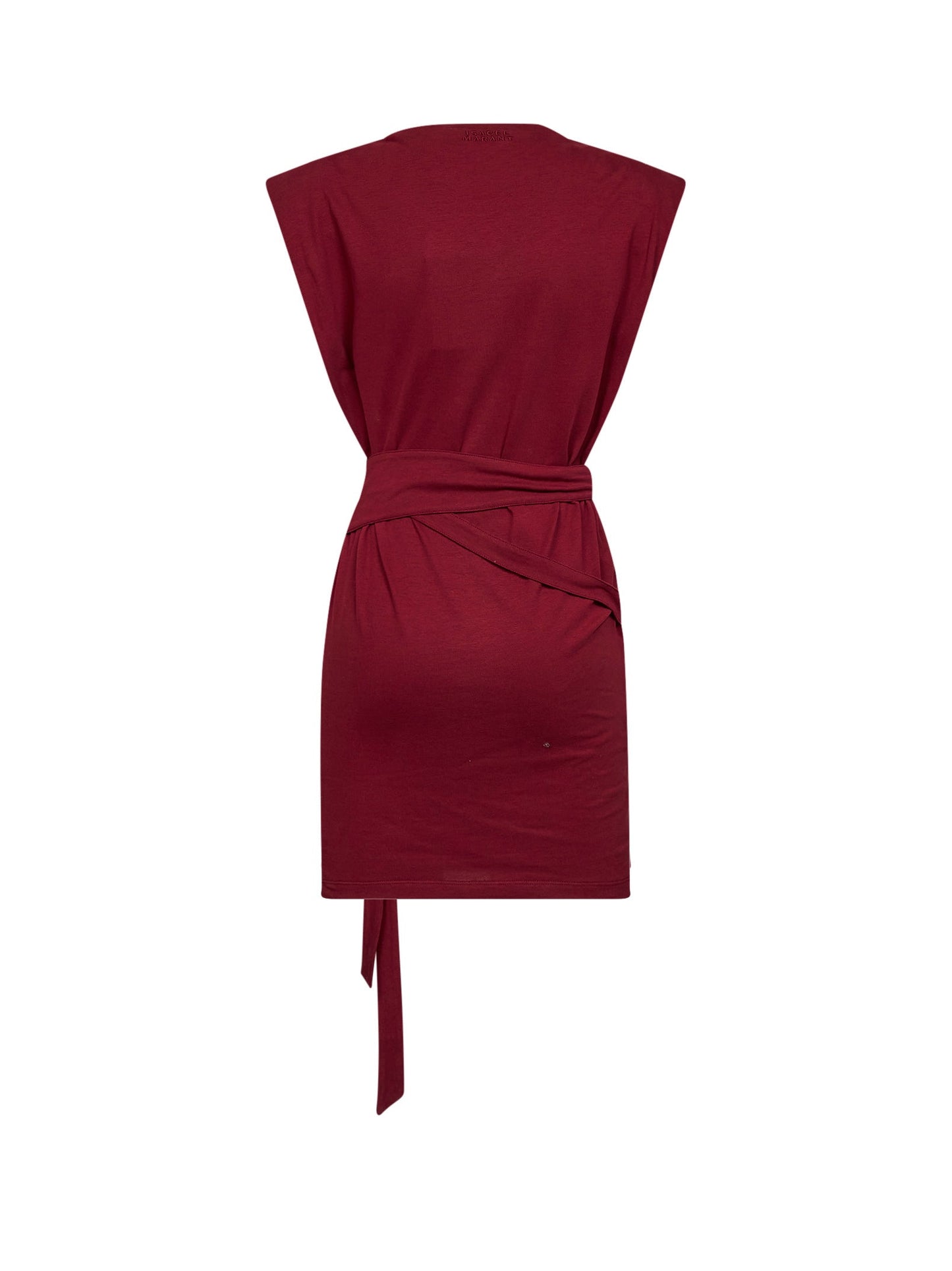 Marant Etoile Women Dark Burgundy Jersey Marielle Draped Mini Dress ISABEL MARANT ETOILE