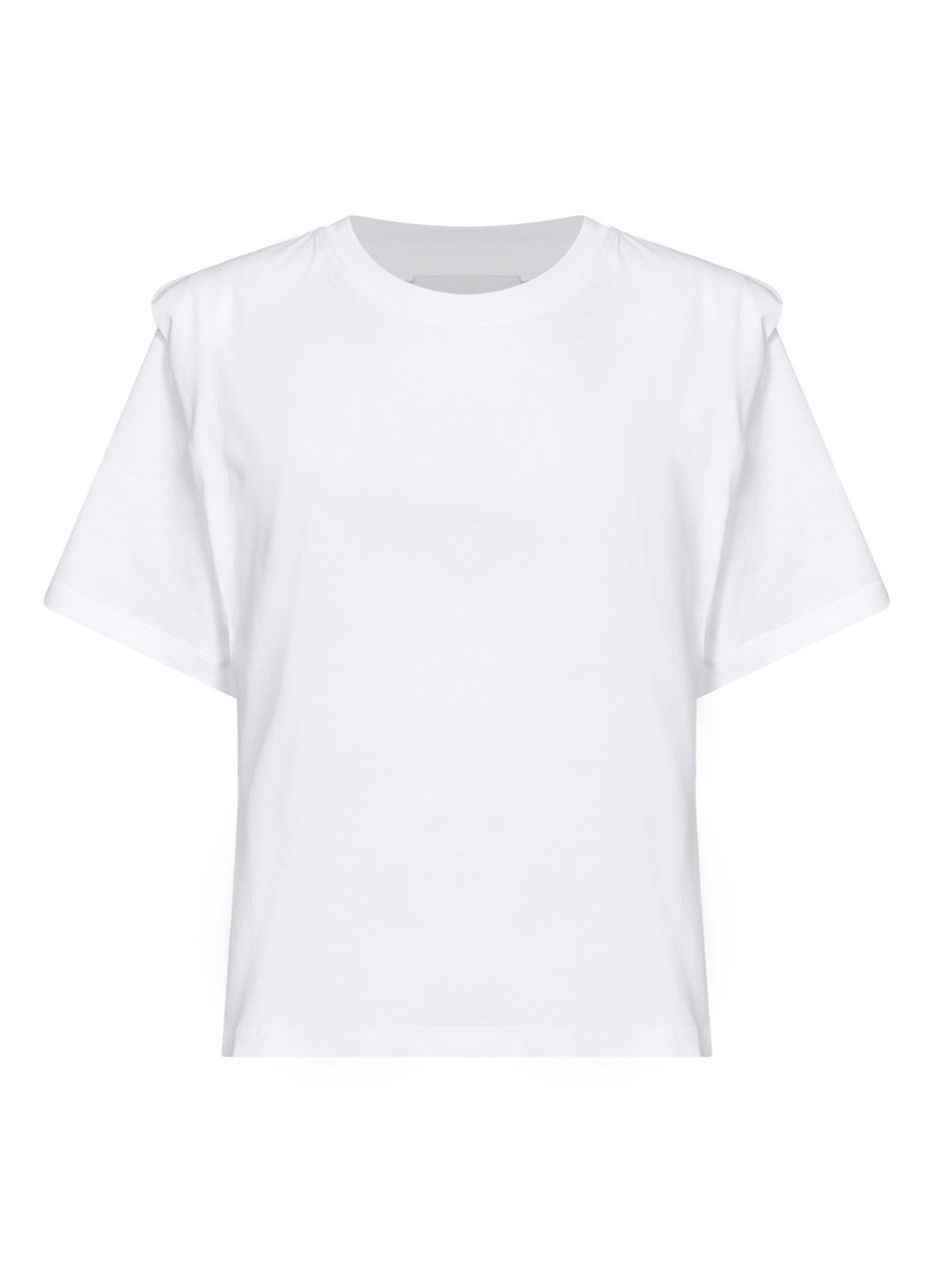 Marant Etoile Women White Cotton Jersey Zelitos T-Shirt With Shoulder Pads ISABEL MARANT ETOILE