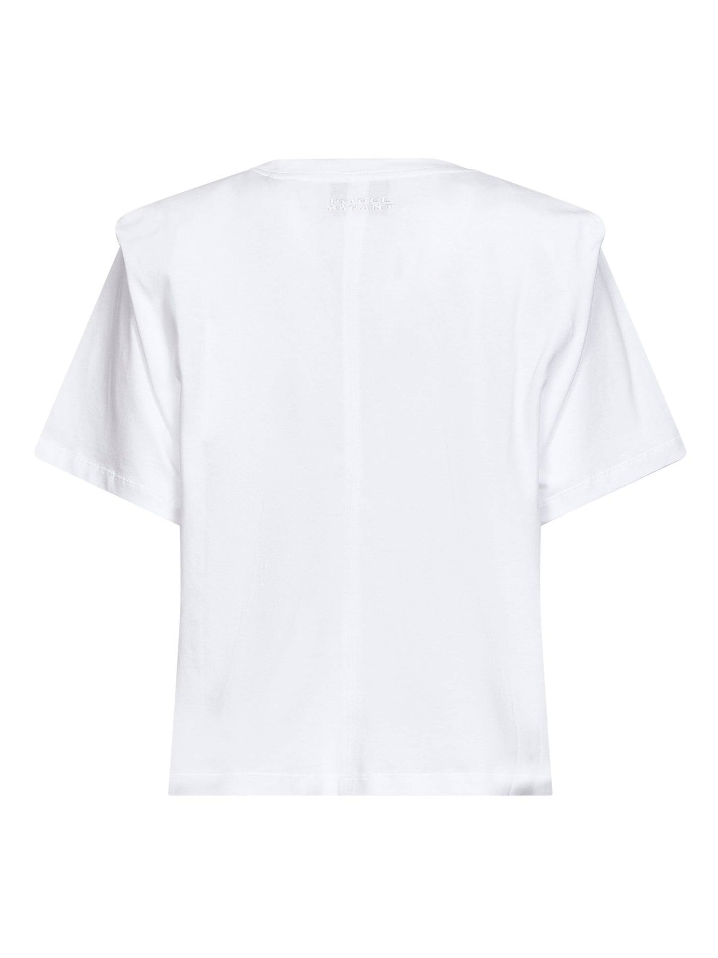 Marant Etoile Women White Cotton Jersey Zelitos T-Shirt With Shoulder Pads ISABEL MARANT ETOILE