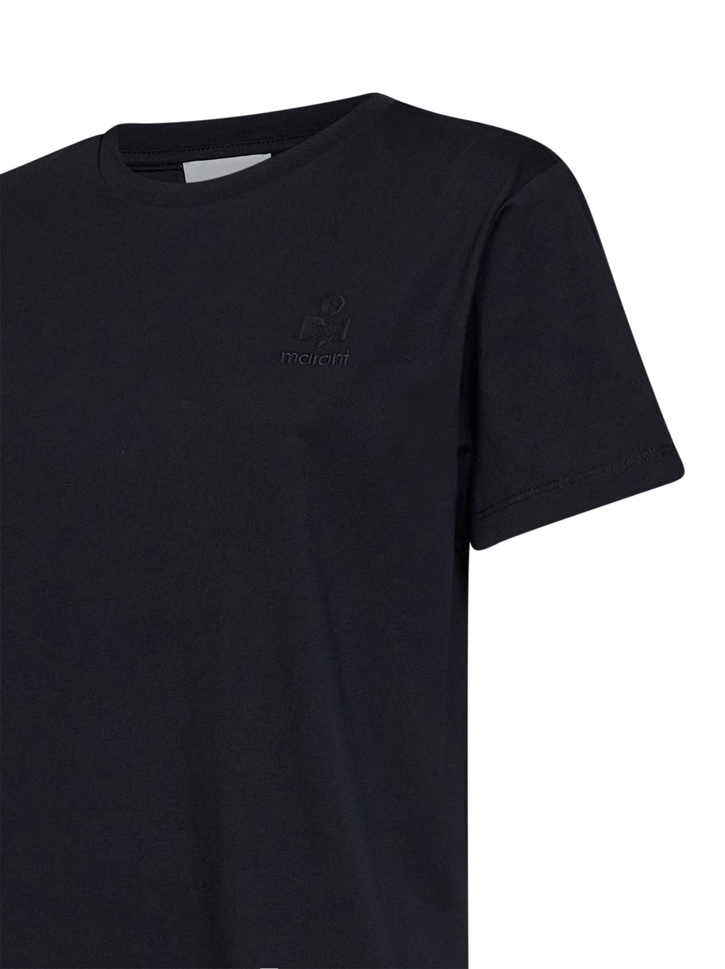 Marant Etoile Women Black Cotton Jersey Aby Logo T-Shirt ISABEL MARANT ETOILE