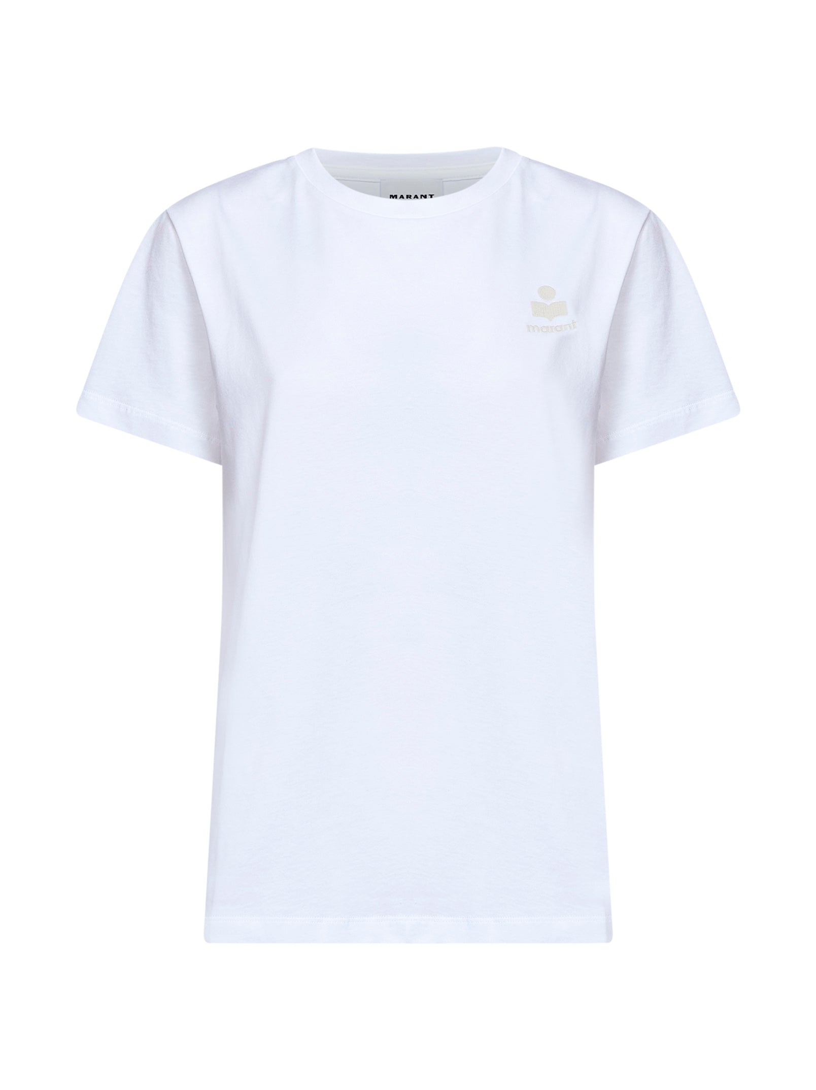 Marant Etoile Women White Cotton Jersey Aby Logo T-Shirt <Br/> ISABEL MARANT ETOILE