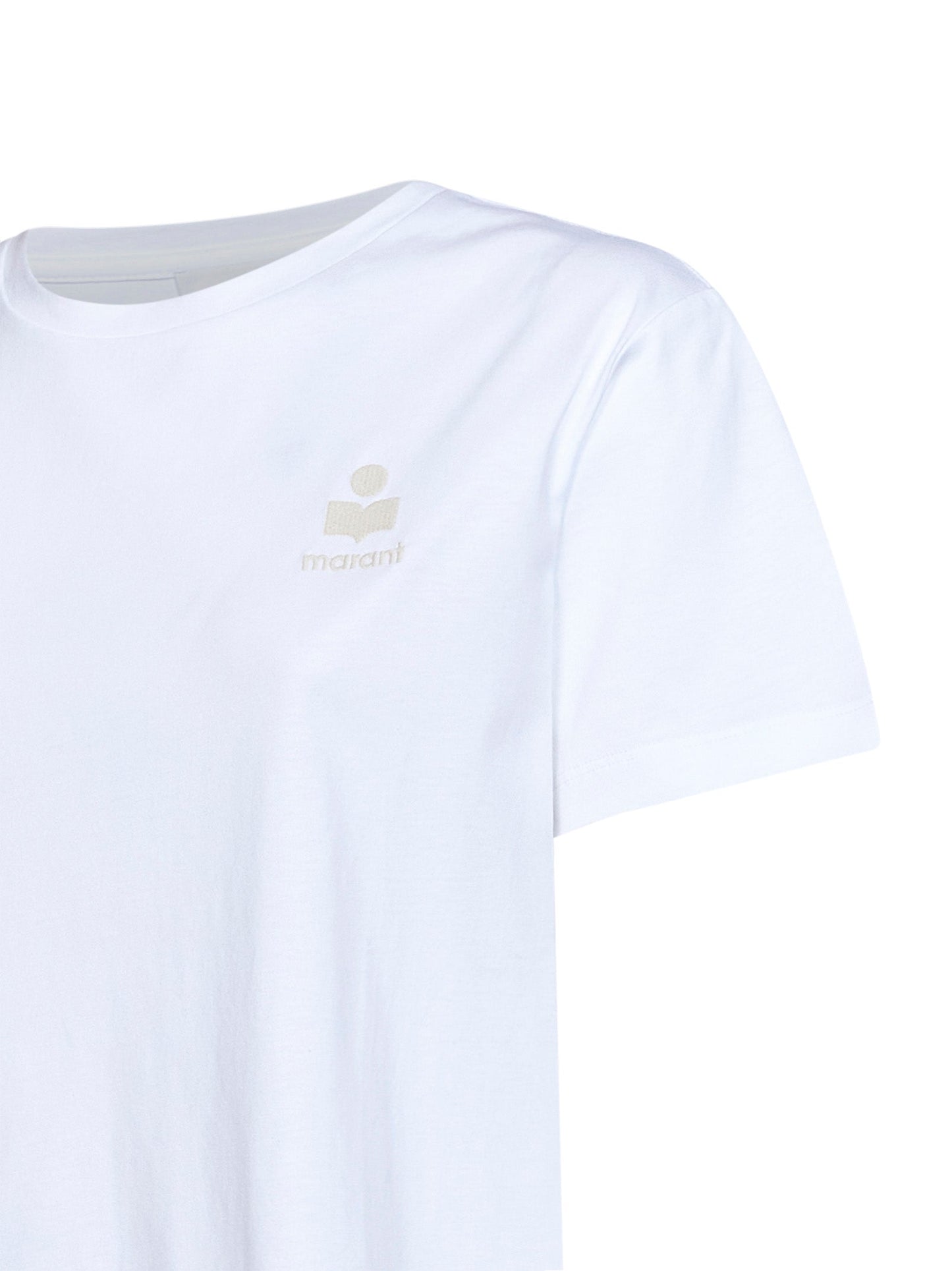 Marant Etoile Women White Cotton Jersey Aby Logo T-Shirt <Br/> ISABEL MARANT ETOILE