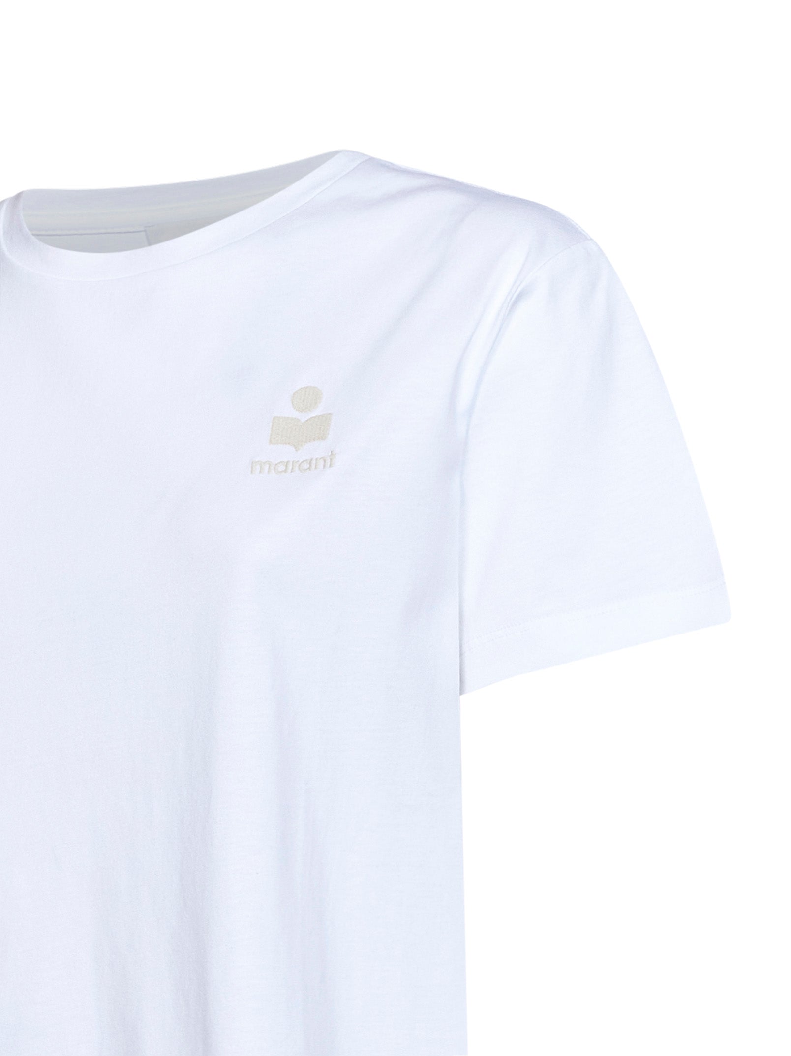 Marant Etoile Women White Cotton Jersey Aby Logo T-Shirt <Br/> ISABEL MARANT ETOILE