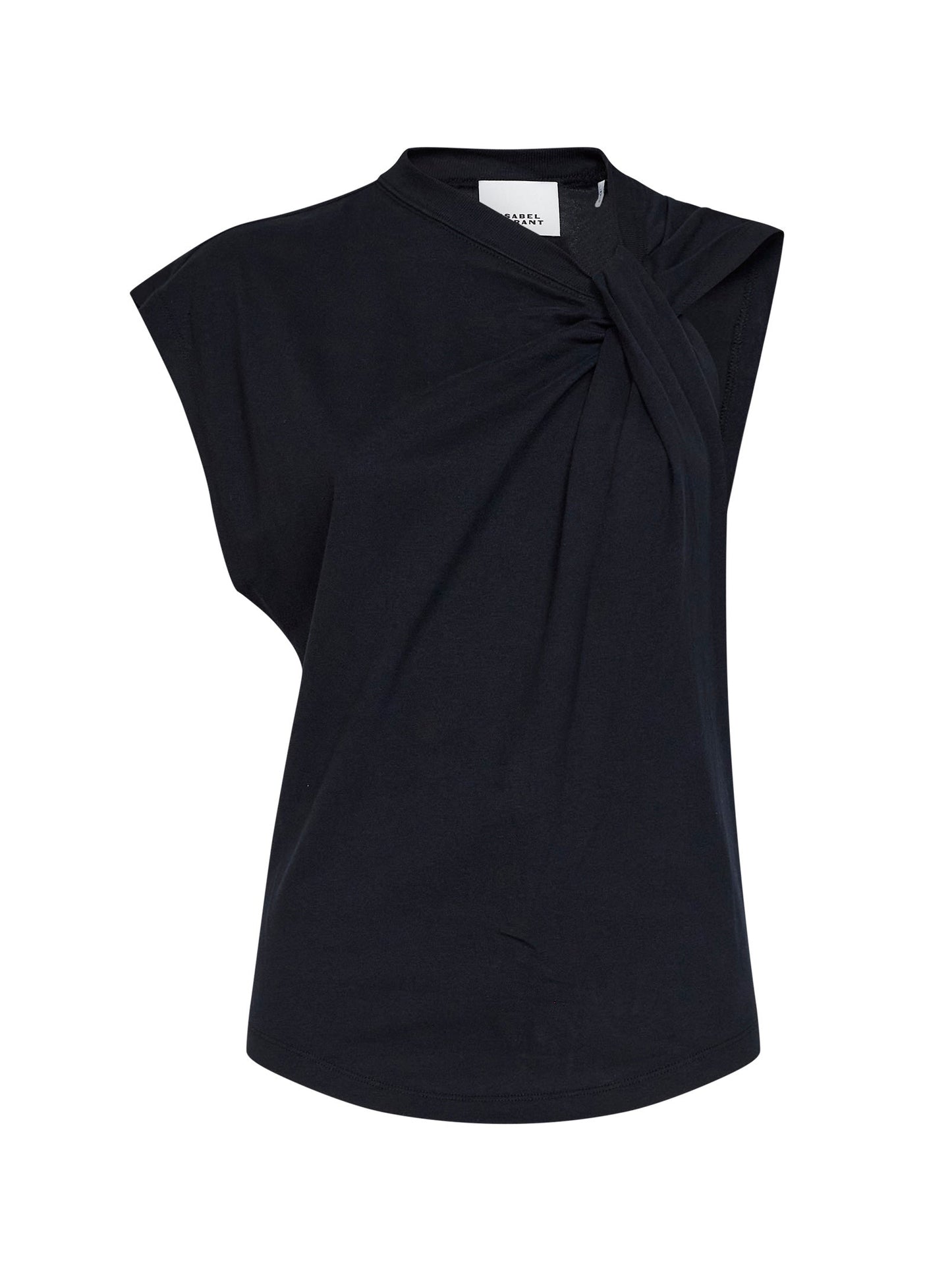 Marant Etoile Women Black Cotton Jersey Nayda Asymmetric T-Shirt ISABEL MARANT ETOILE