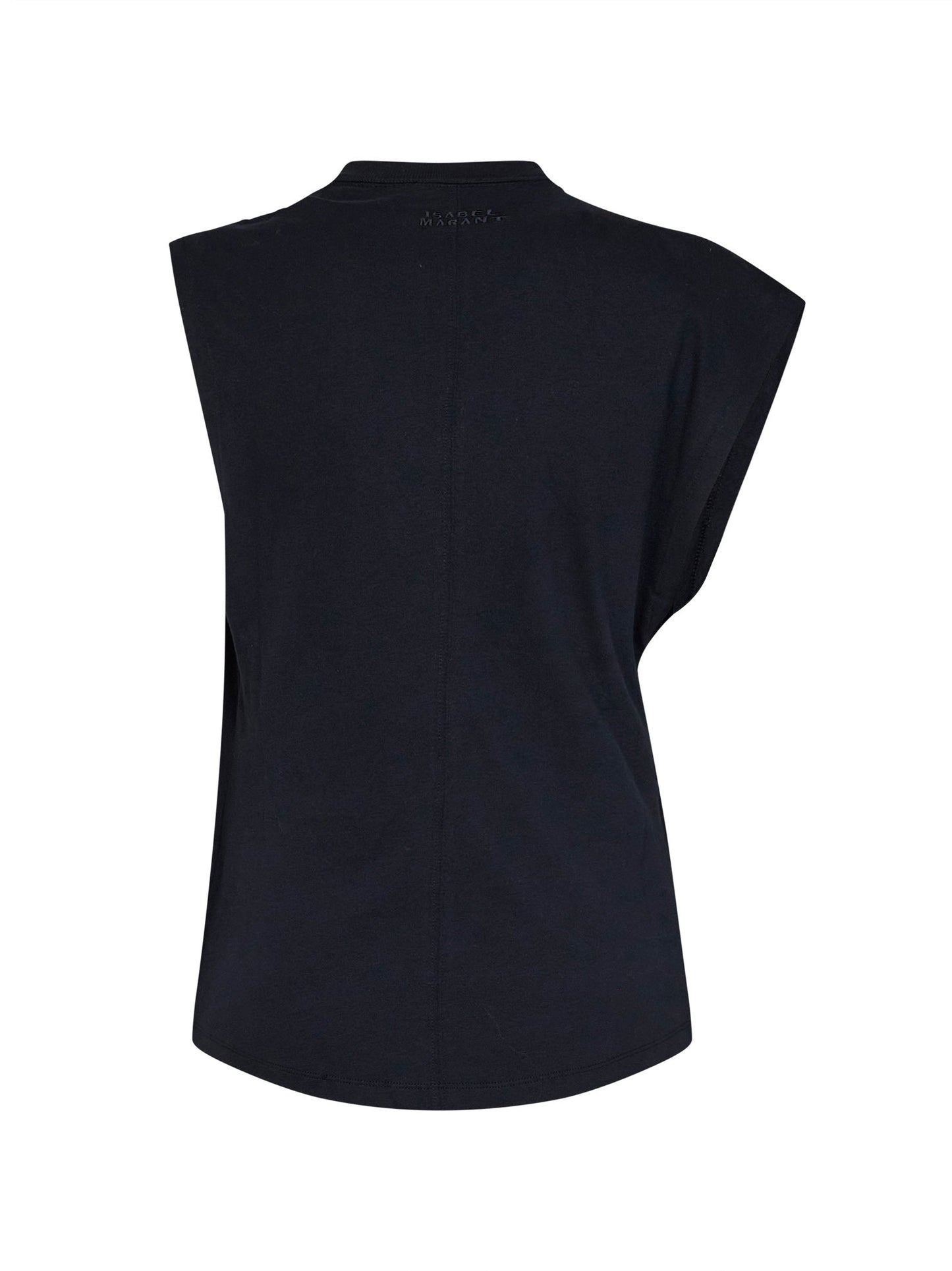 Marant Etoile Women Black Cotton Jersey Nayda Asymmetric T-Shirt ISABEL MARANT ETOILE