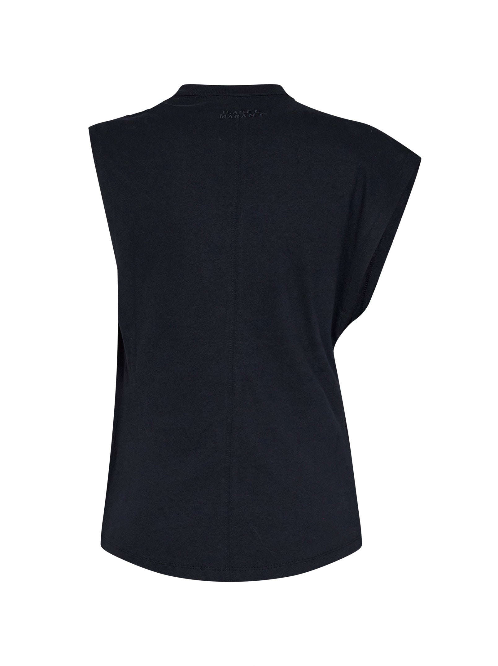 Marant Etoile Women Black Cotton Jersey Nayda Asymmetric T-Shirt ISABEL MARANT ETOILE