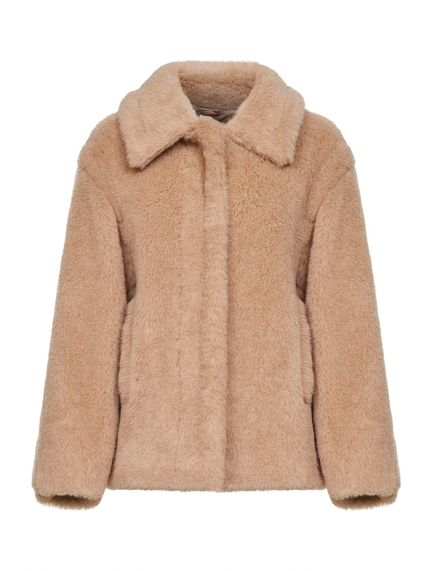 Max Mara Women Beige Teddy Mxmtritone Cropped Coat MAX MARA