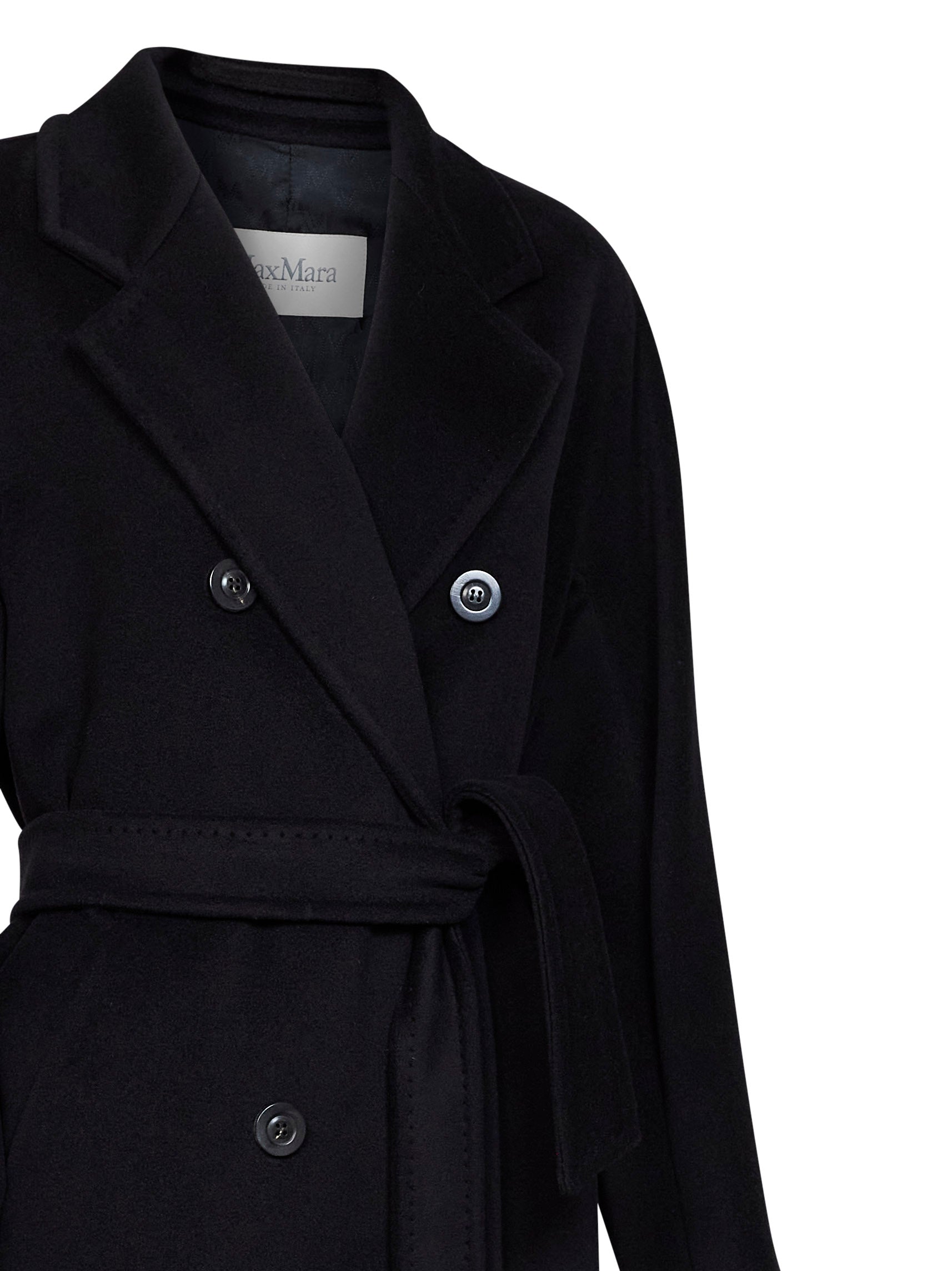 Max Mara Women Black 101801 Icon Coat Madame Belted Coat MAX MARA