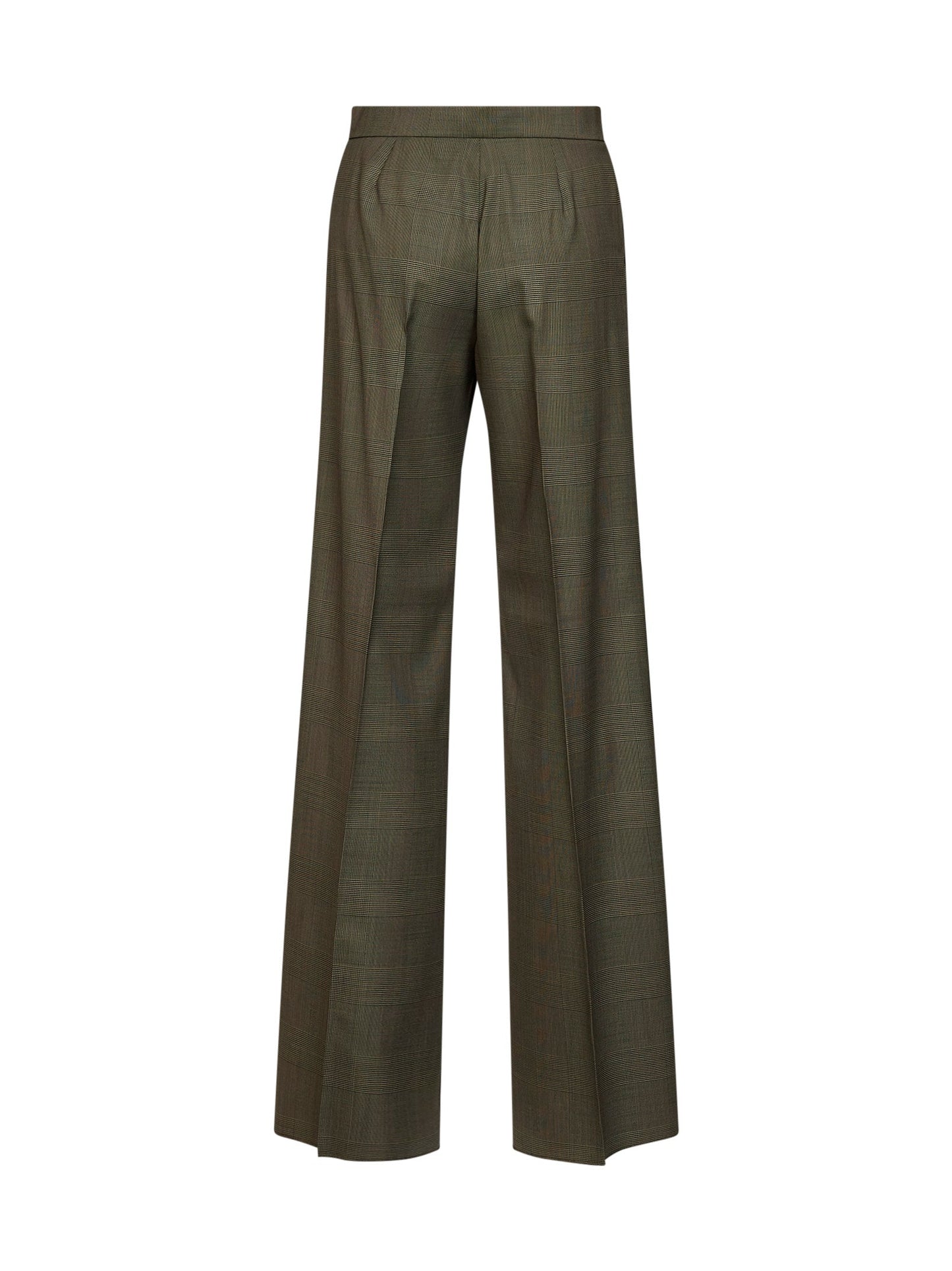 Max Mara Women Khaki Green Glen Plaid Wool Mxmnetto Trousers MAX MARA
