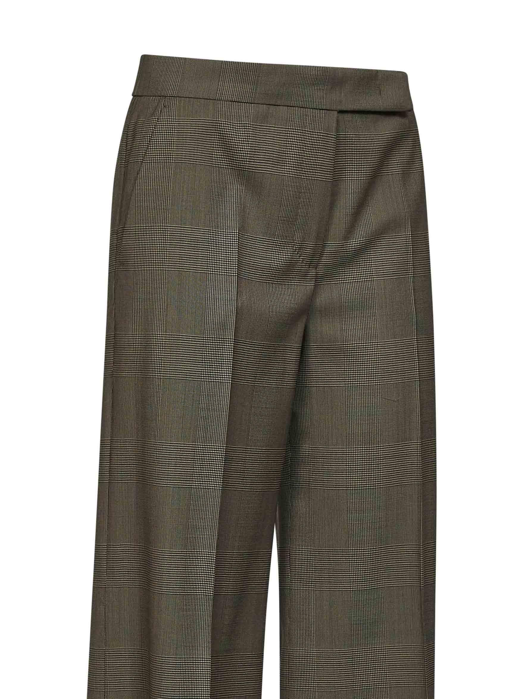 Max Mara Women Khaki Green Glen Plaid Wool Mxmnetto Trousers MAX MARA