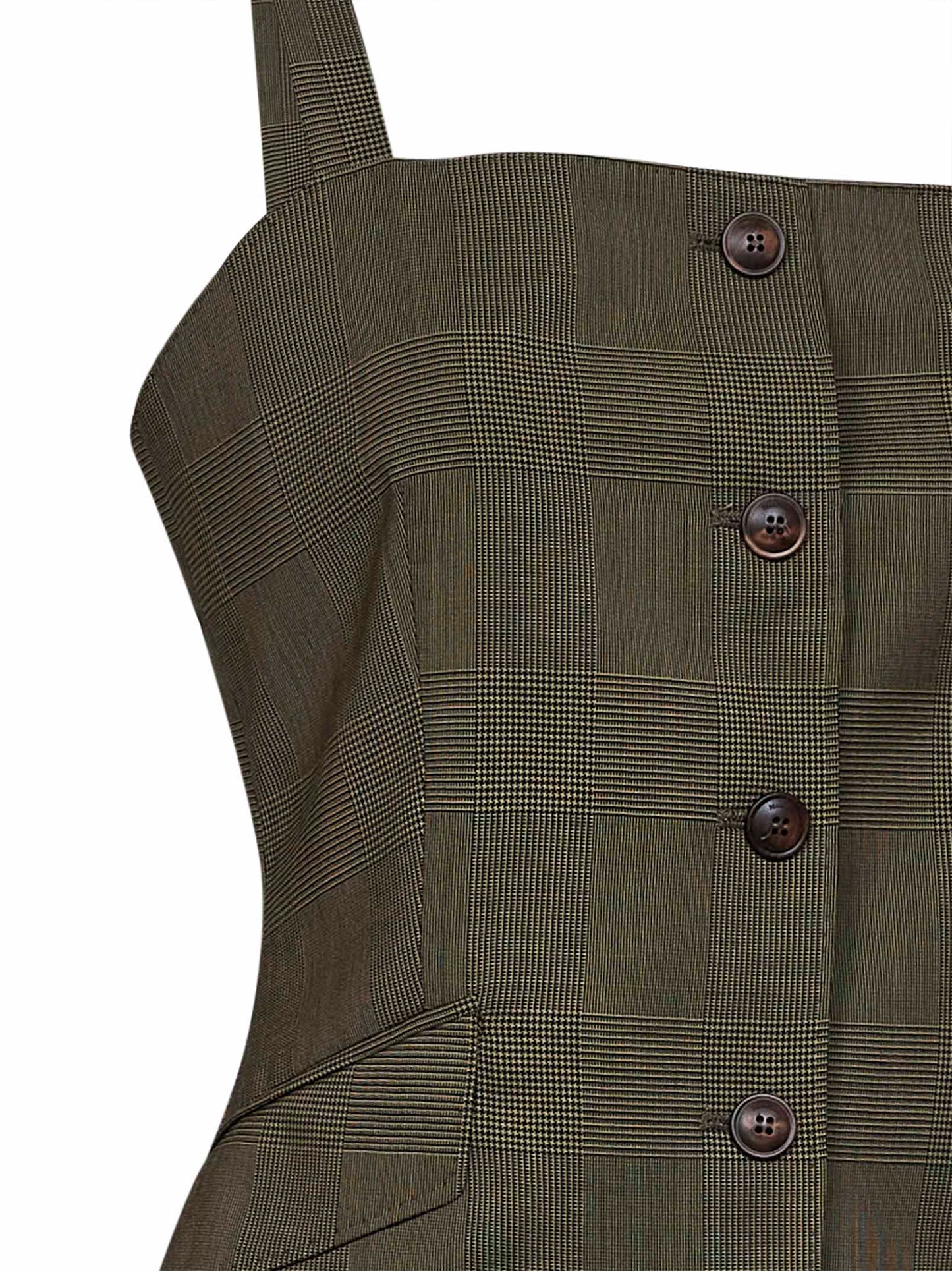Max Mara Women Khaki Green Glen Plaid Wool Mxmbacca Vest MAX MARA