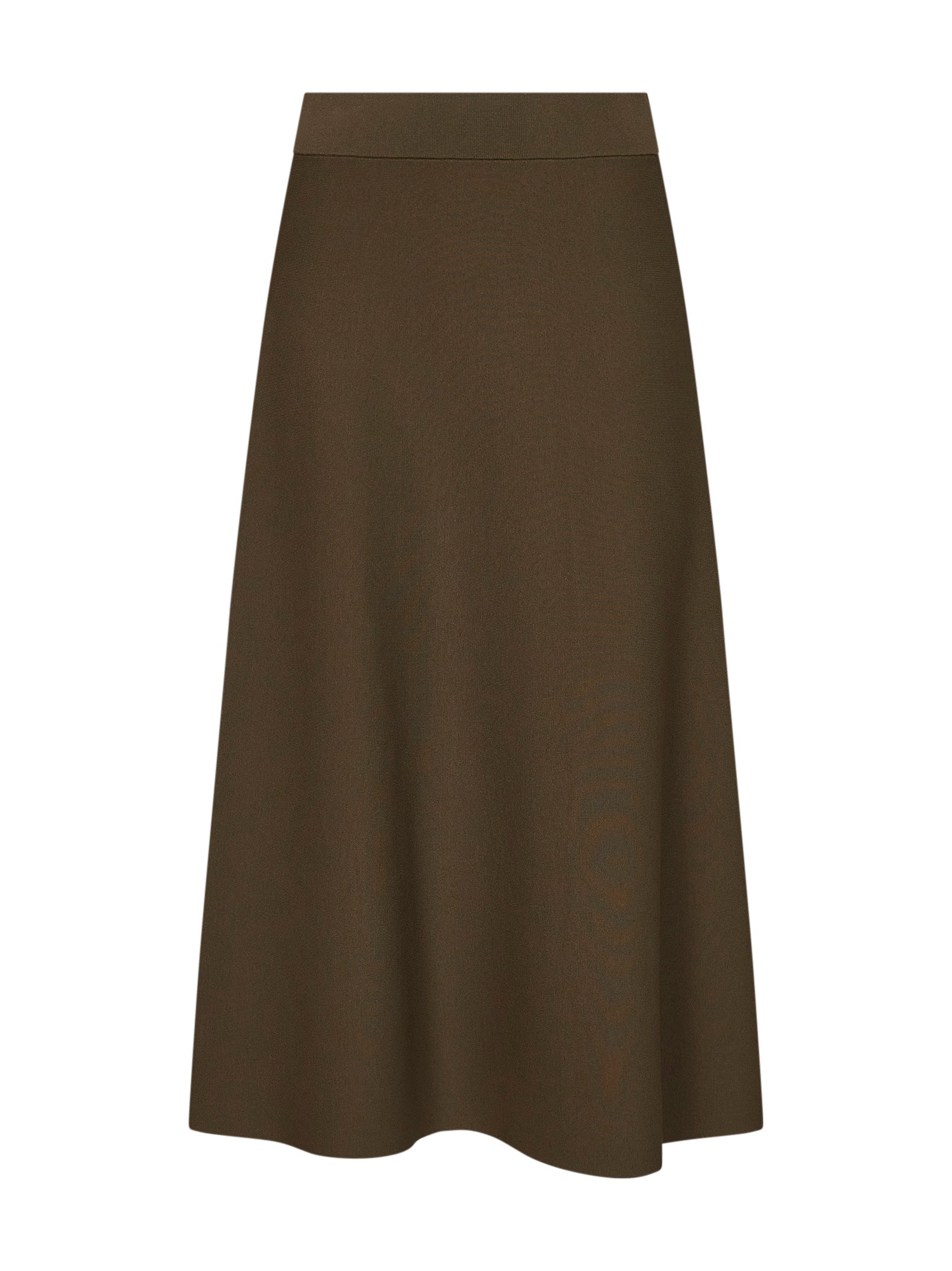 Max Mara Women Khaki Green Viscose Crepe Mxmfuggito Flared Midi Skirt MAX MARA