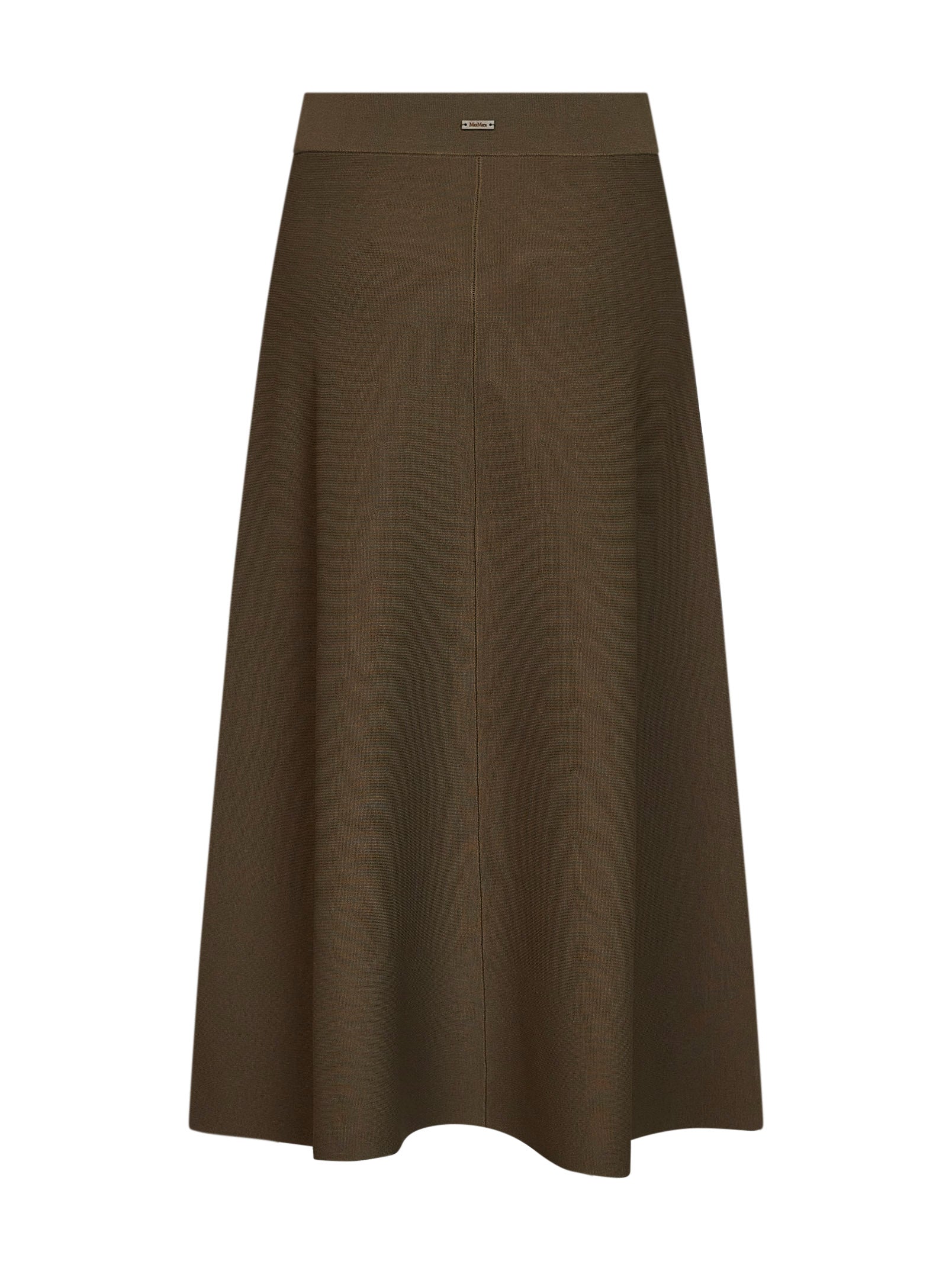 Max Mara Women Khaki Green Viscose Crepe Mxmfuggito Flared Midi Skirt MAX MARA