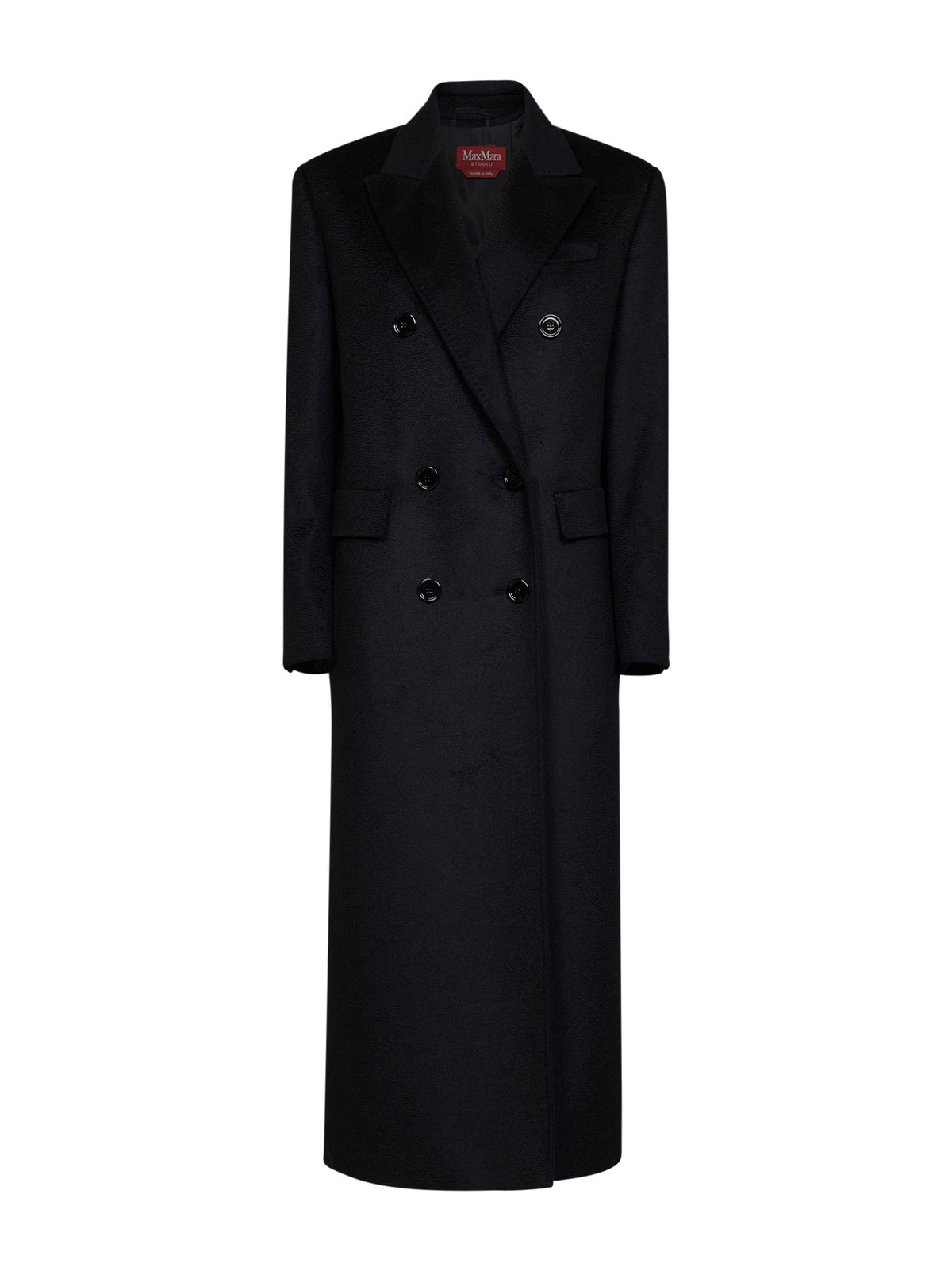 Max Mara Studio Women Black Msteffige Tuxedo-Style Long Coat MAX MARA STUDIO