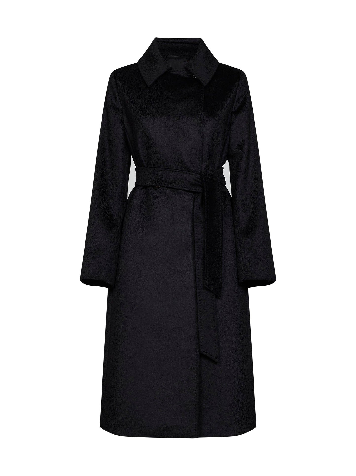 Max Mara Studio Women Black Bcollag Long Wrap Coat MAX MARA STUDIO