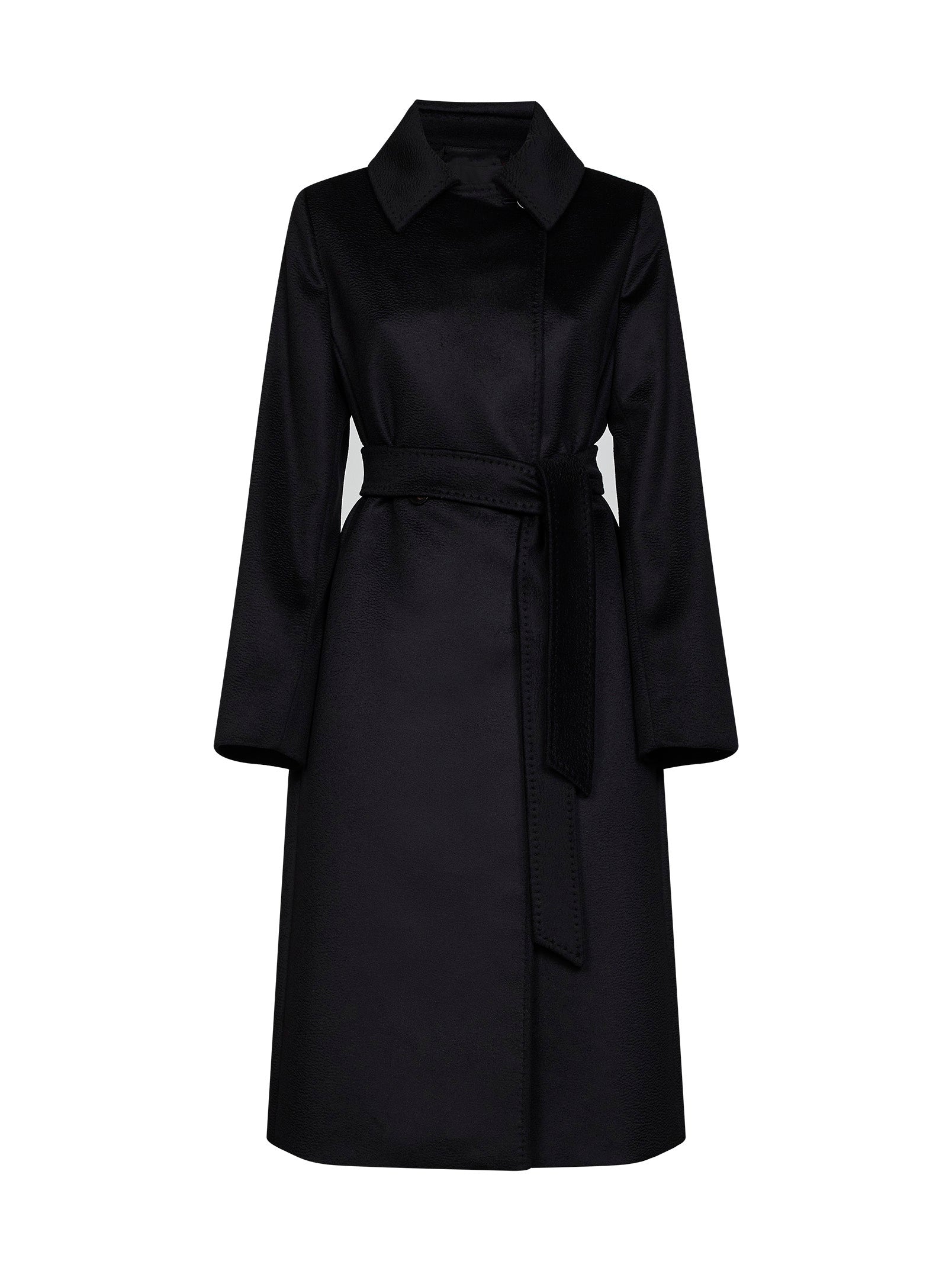 Max Mara Studio Women Black Bcollag Long Wrap Coat MAX MARA STUDIO