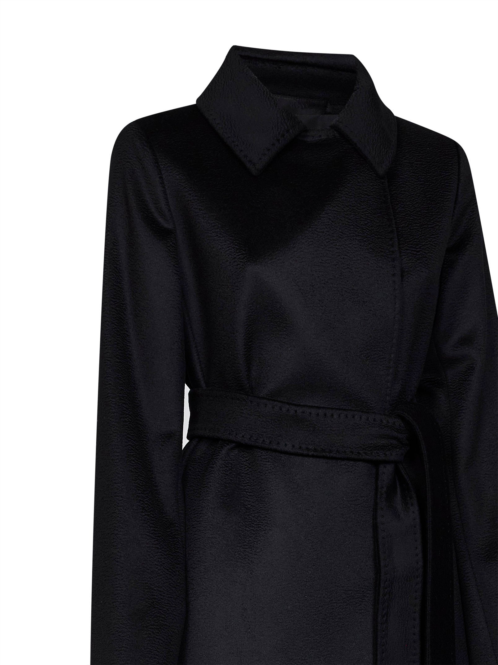 Max Mara Studio Women Black Bcollag Long Wrap Coat MAX MARA STUDIO