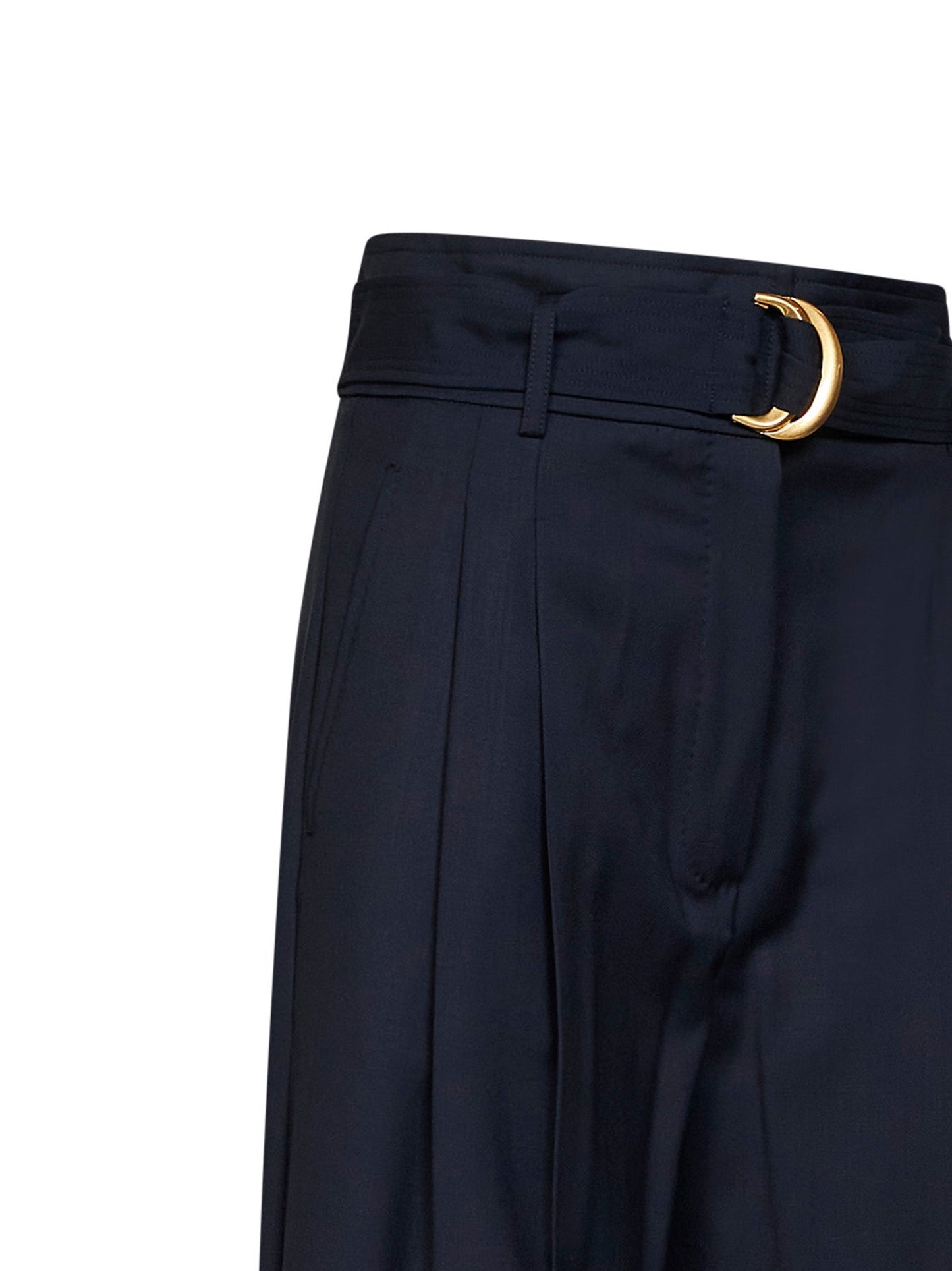Max Mara Studio Women Blue High-Waisted Mstserio Trousers MAX MARA STUDIO