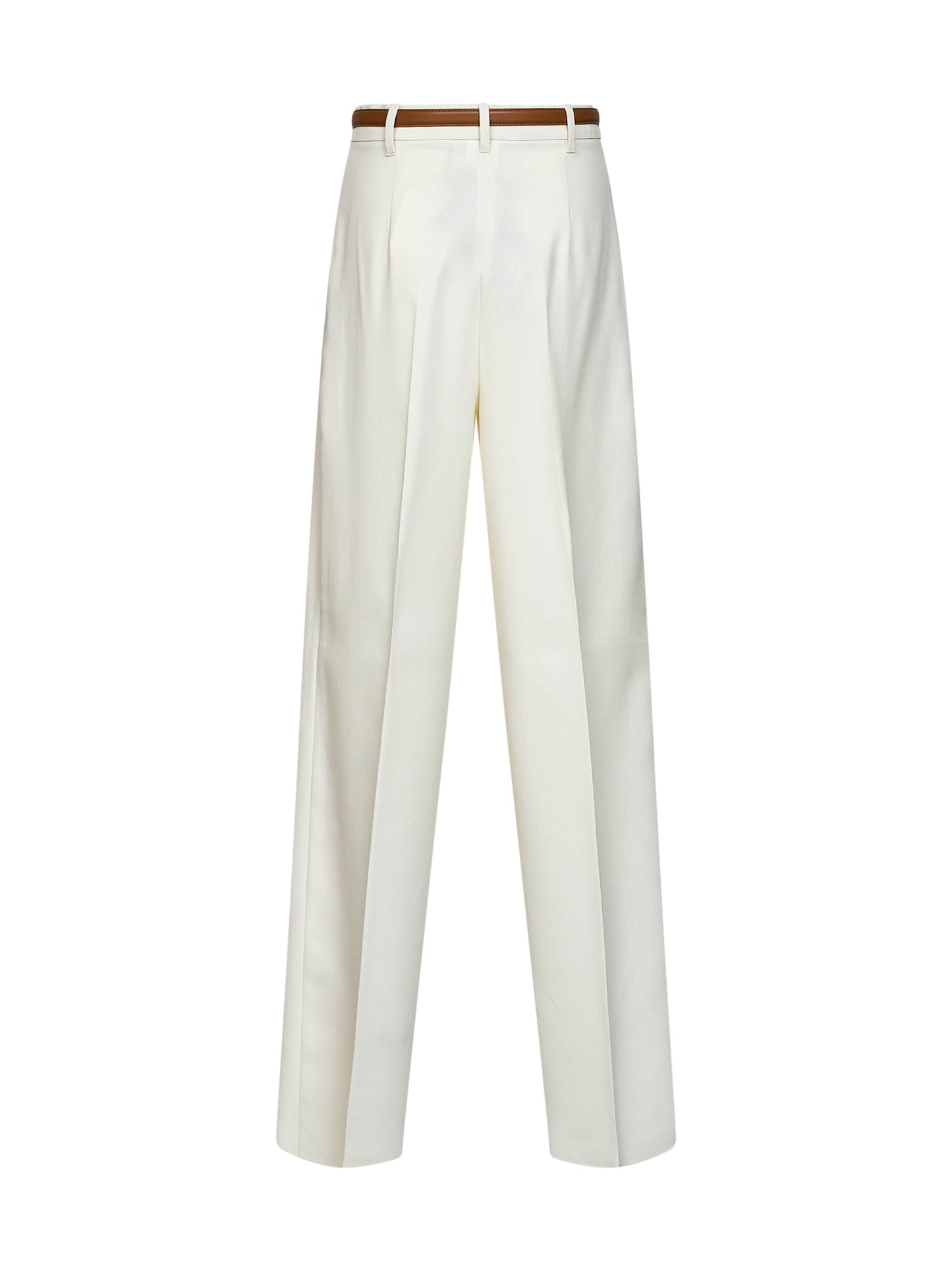 Max Mara Studio Women Ivory White Mstadunco Fluid Belted Trousers MAX MARA STUDIO