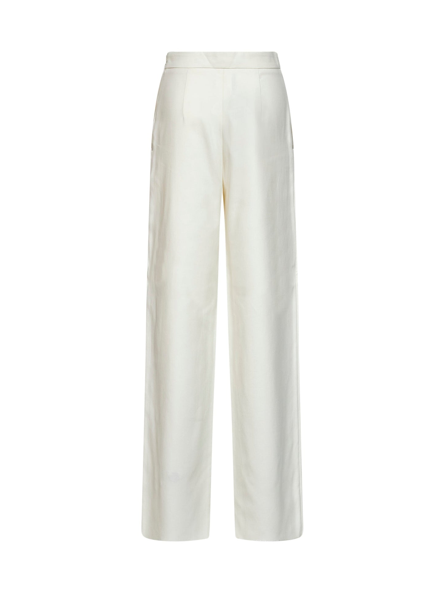 Max Mara Studio Women Ivory White Cotton Mstbetulla Palazzo Trousers MAX MARA STUDIO