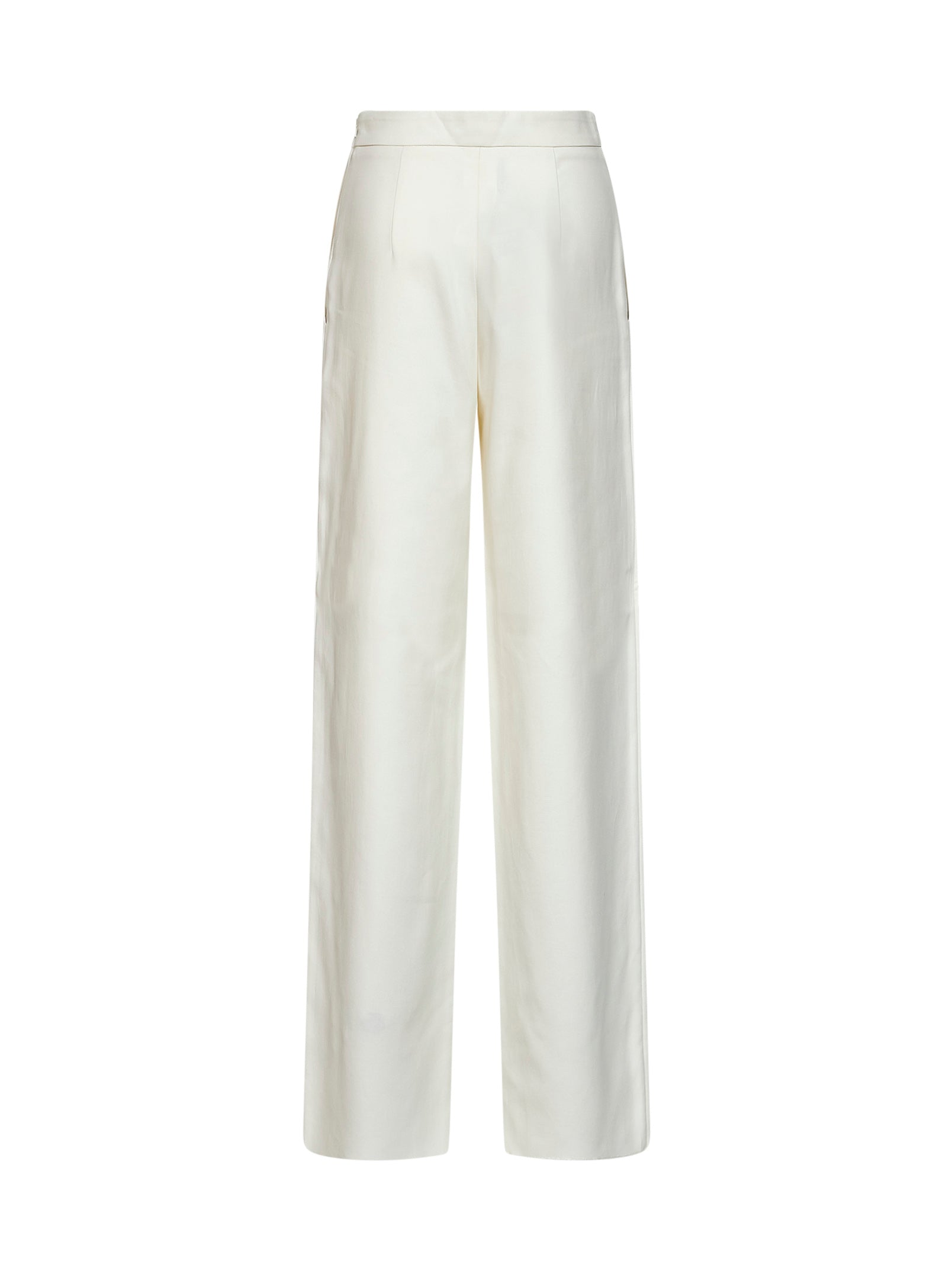 Max Mara Studio Women Ivory White Cotton Mstbetulla Palazzo Trousers MAX MARA STUDIO