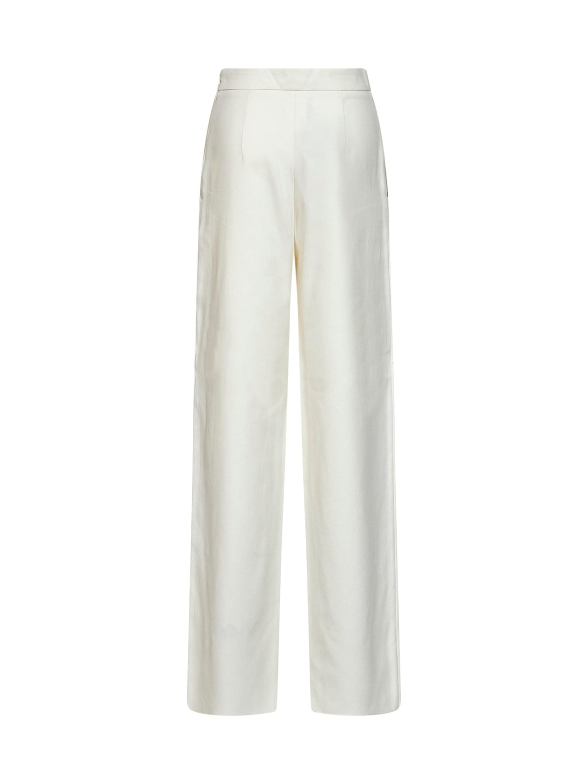Max Mara Studio Women Ivory White Cotton Mstbetulla Palazzo Trousers MAX MARA STUDIO