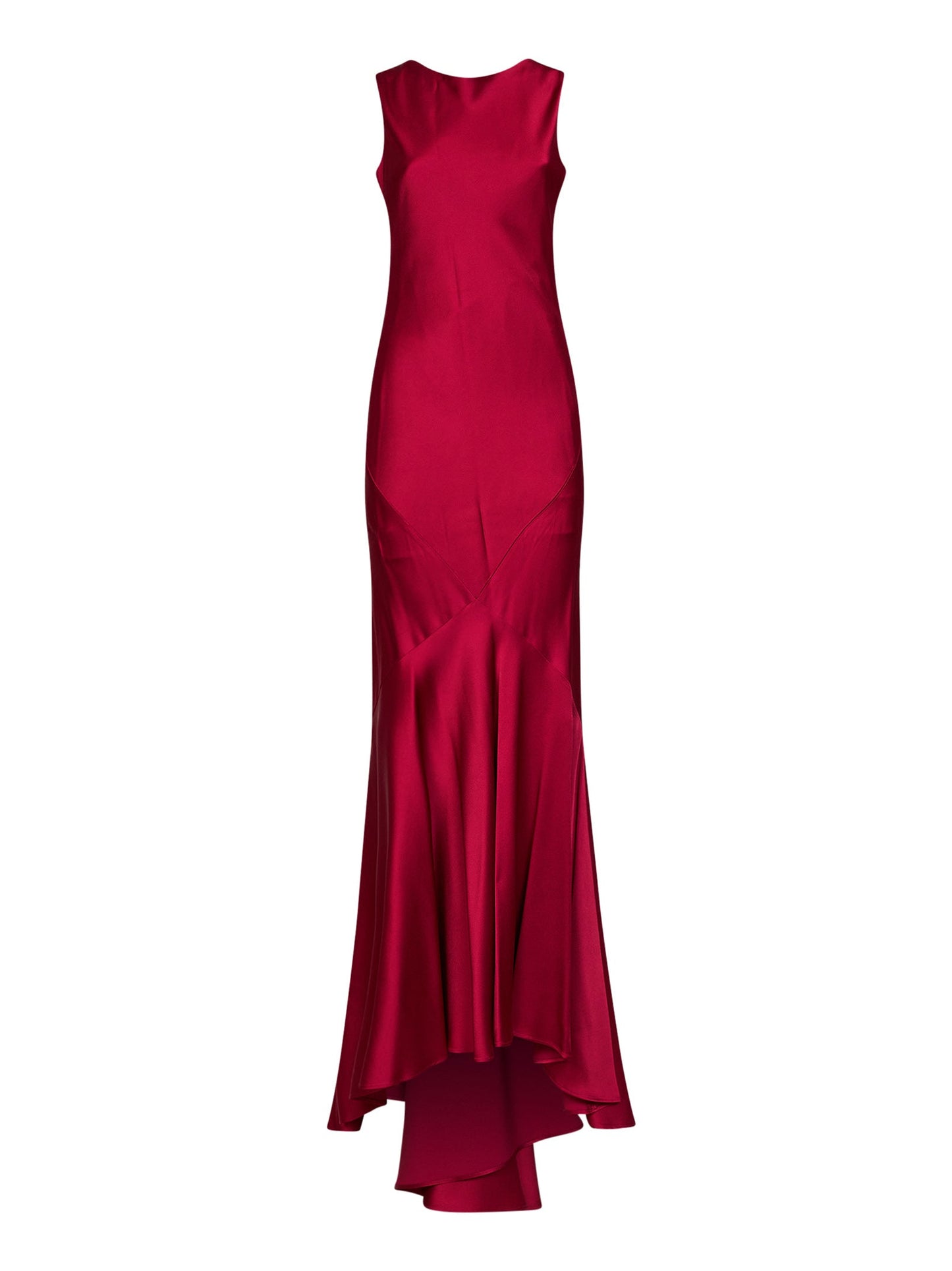 Max Mara Studio Women Pomegranate Redenvers Satin Mserum Long Dress MAX MARA STUDIO