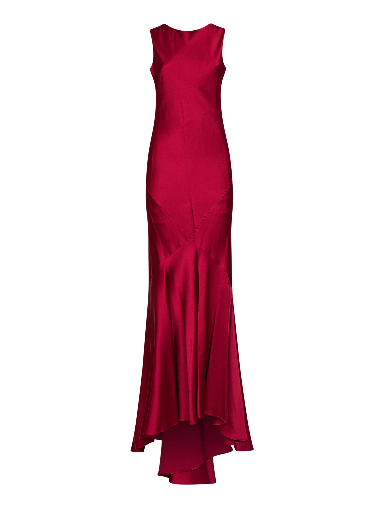 Max Mara Studio Women Pomegranate Redenvers Satin Mserum Long Dress MAX MARA STUDIO