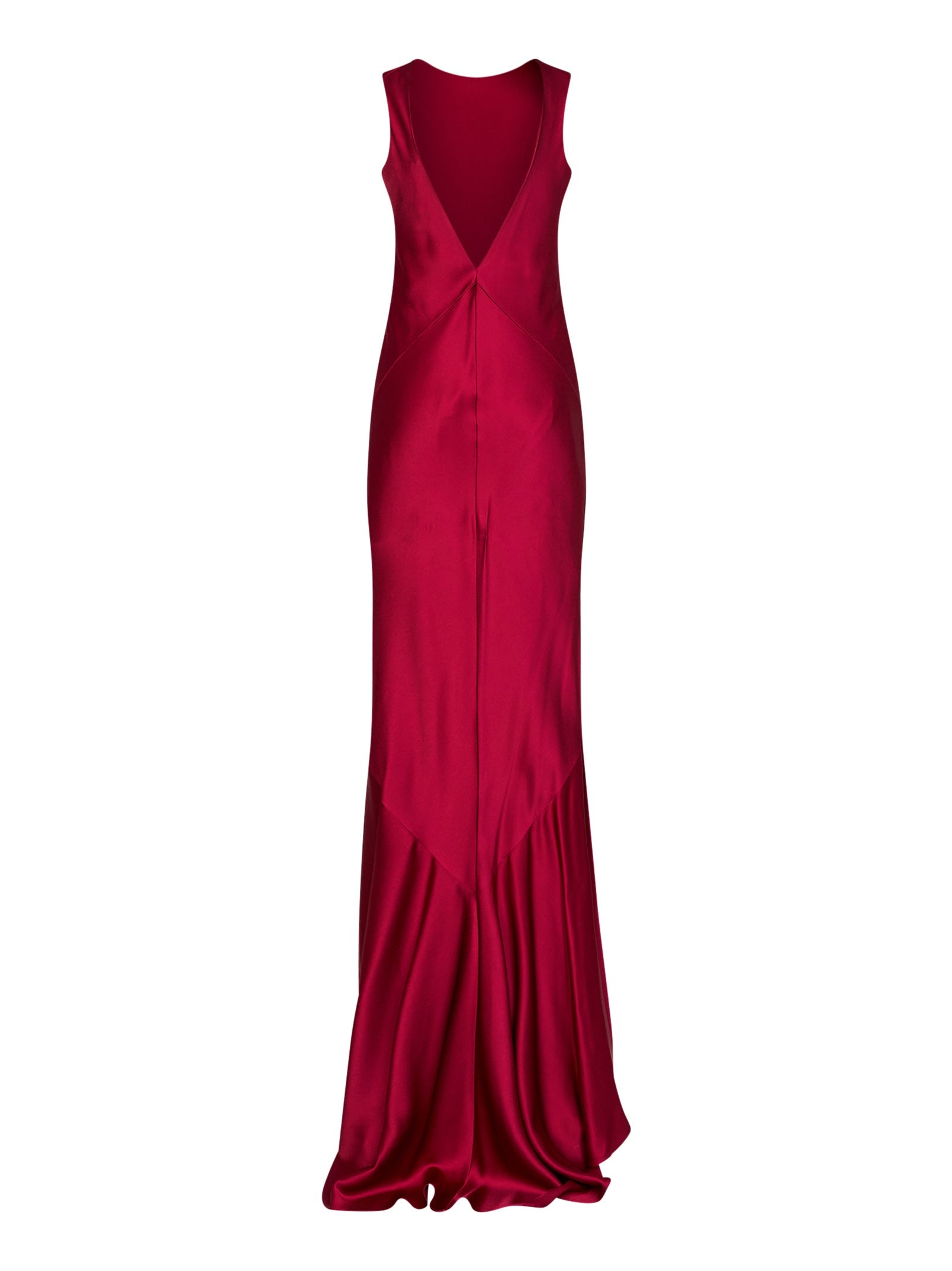 Max Mara Studio Women Pomegranate Redenvers Satin Mserum Long Dress MAX MARA STUDIO