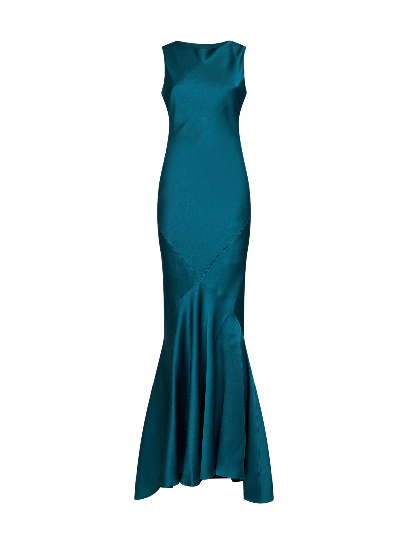 Max Mara Studio Women Oil Green Envers Satin Mserum Long Dress<Br/> MAX MARA STUDIO