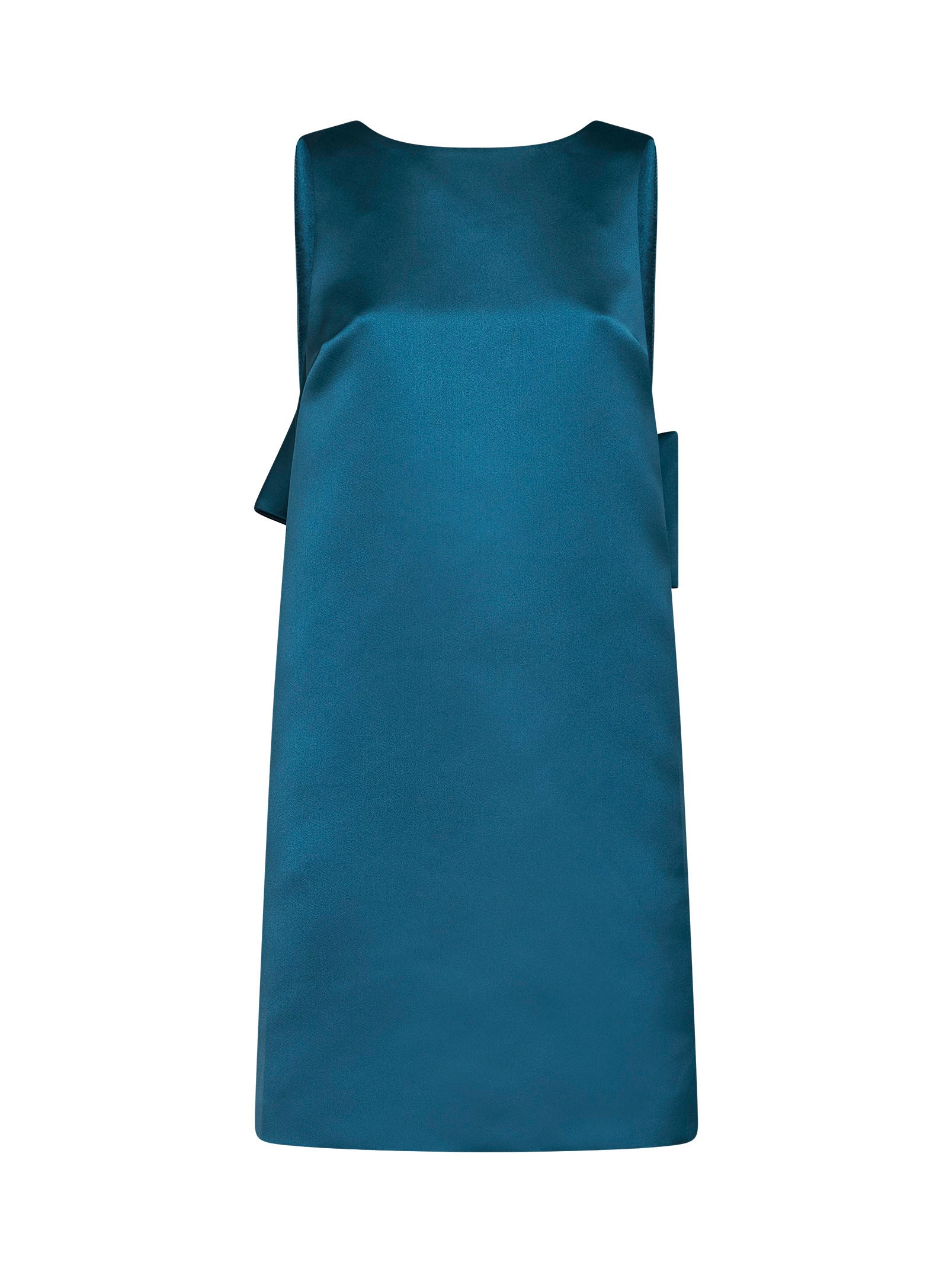 Max Mara Studio Women Oil Green Taffeta Msescalata Short Dress With Bow MAX MARA STUDIO