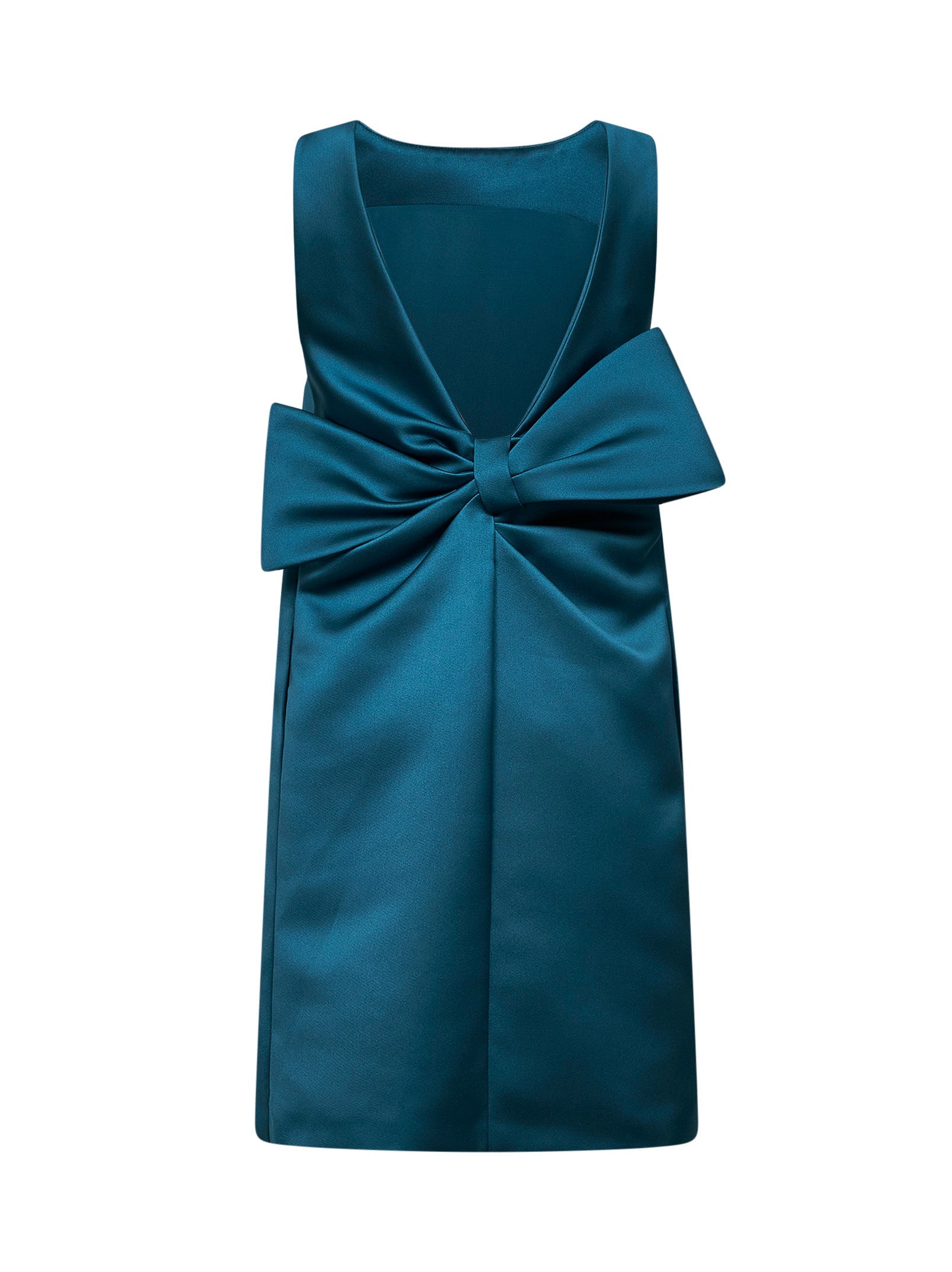 Max Mara Studio Women Oil Green Taffeta Msescalata Short Dress With Bow MAX MARA STUDIO