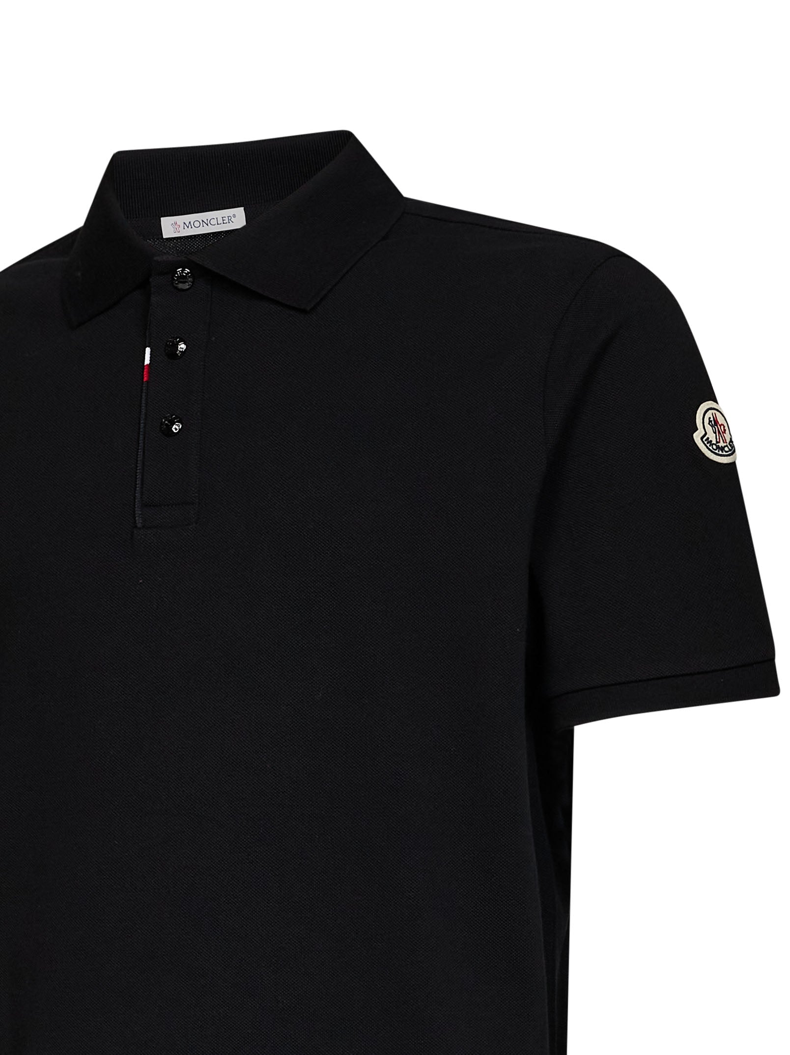 Moncler Men Black Cotton Piqué Polo Shirt With Logo MONCLER