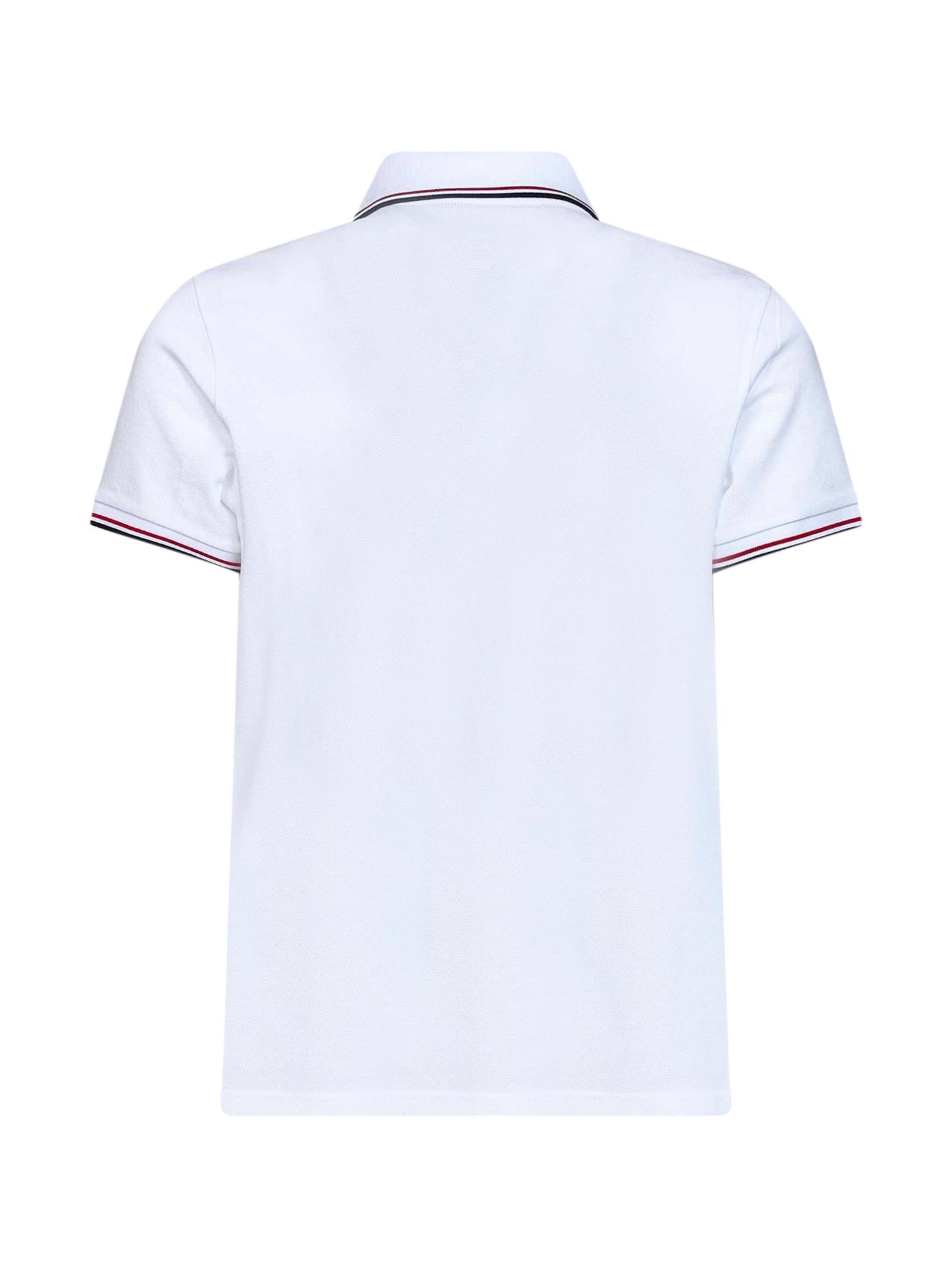 Moncler Men White Cotton Piqué Polo Shirt With Tricolor Trims MONCLER