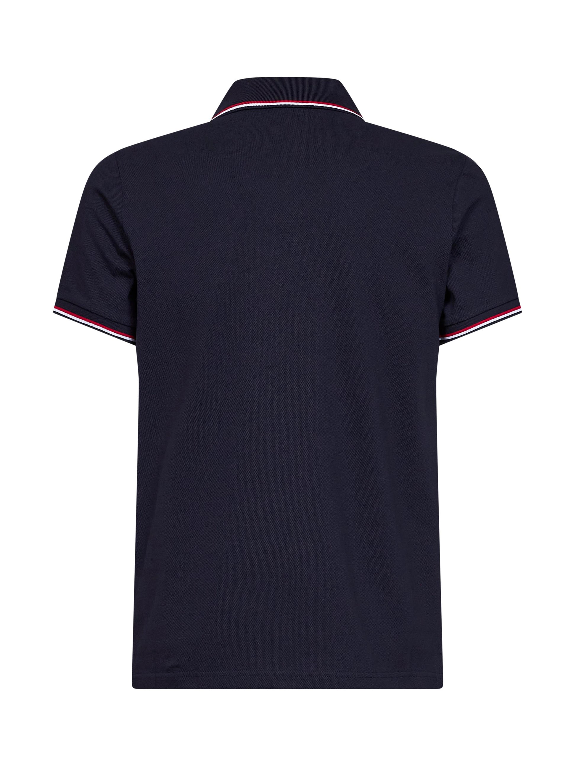 Moncler Men Blue Cotton Piqué Polo Shirt With Tricolor Trims MONCLER