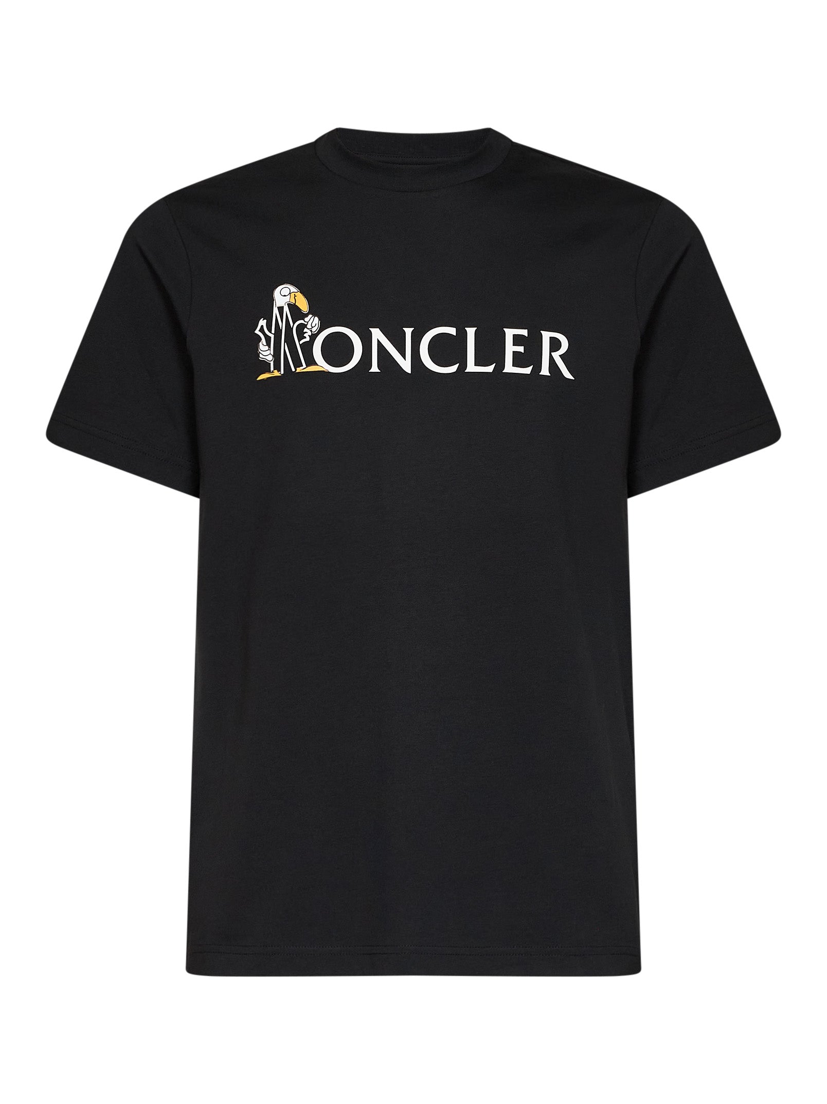 Moncler Men Black Cotton Jersey T-Shirt With Logo MONCLER