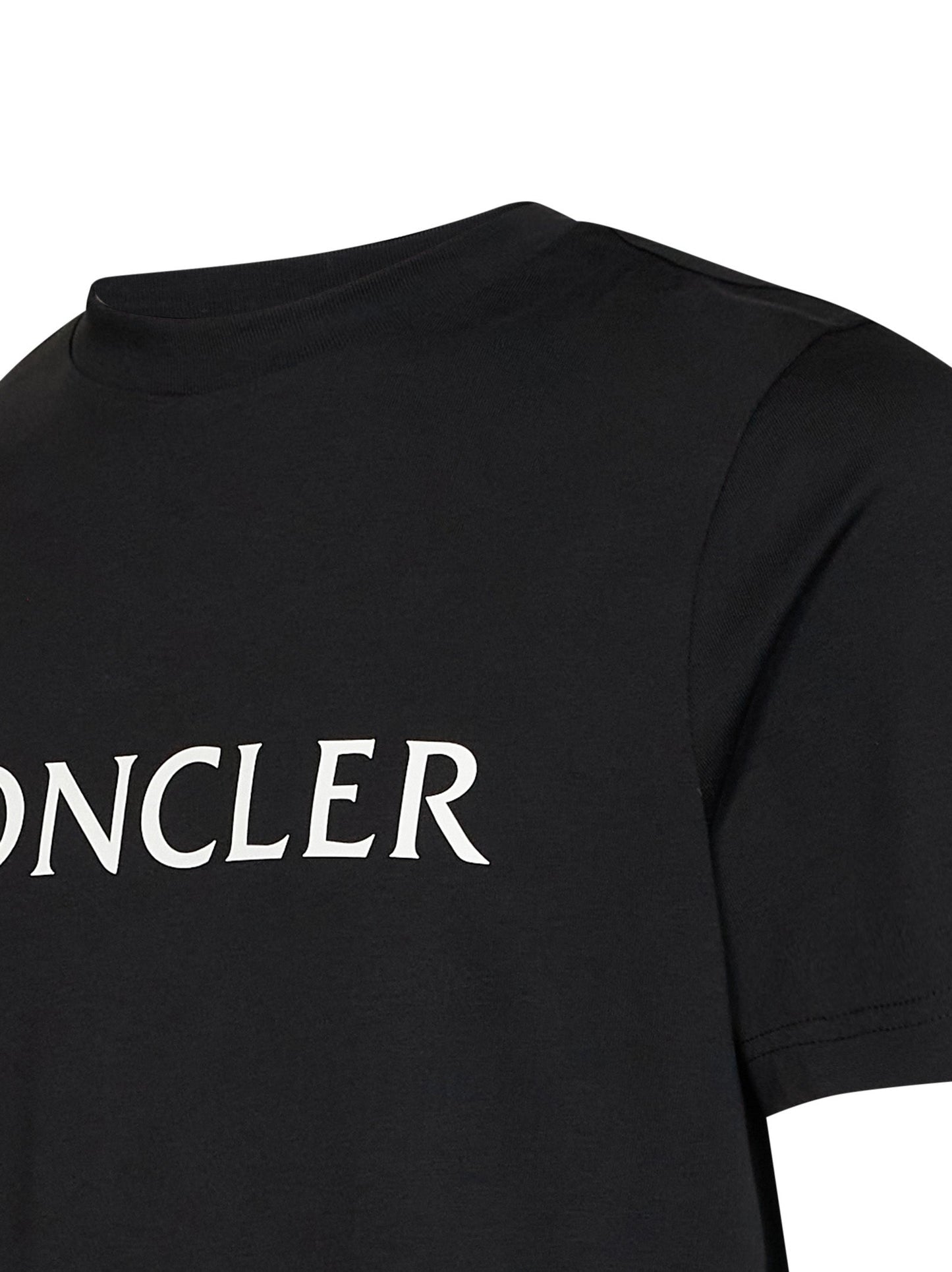Moncler Men Black Cotton Jersey T-Shirt With Logo MONCLER