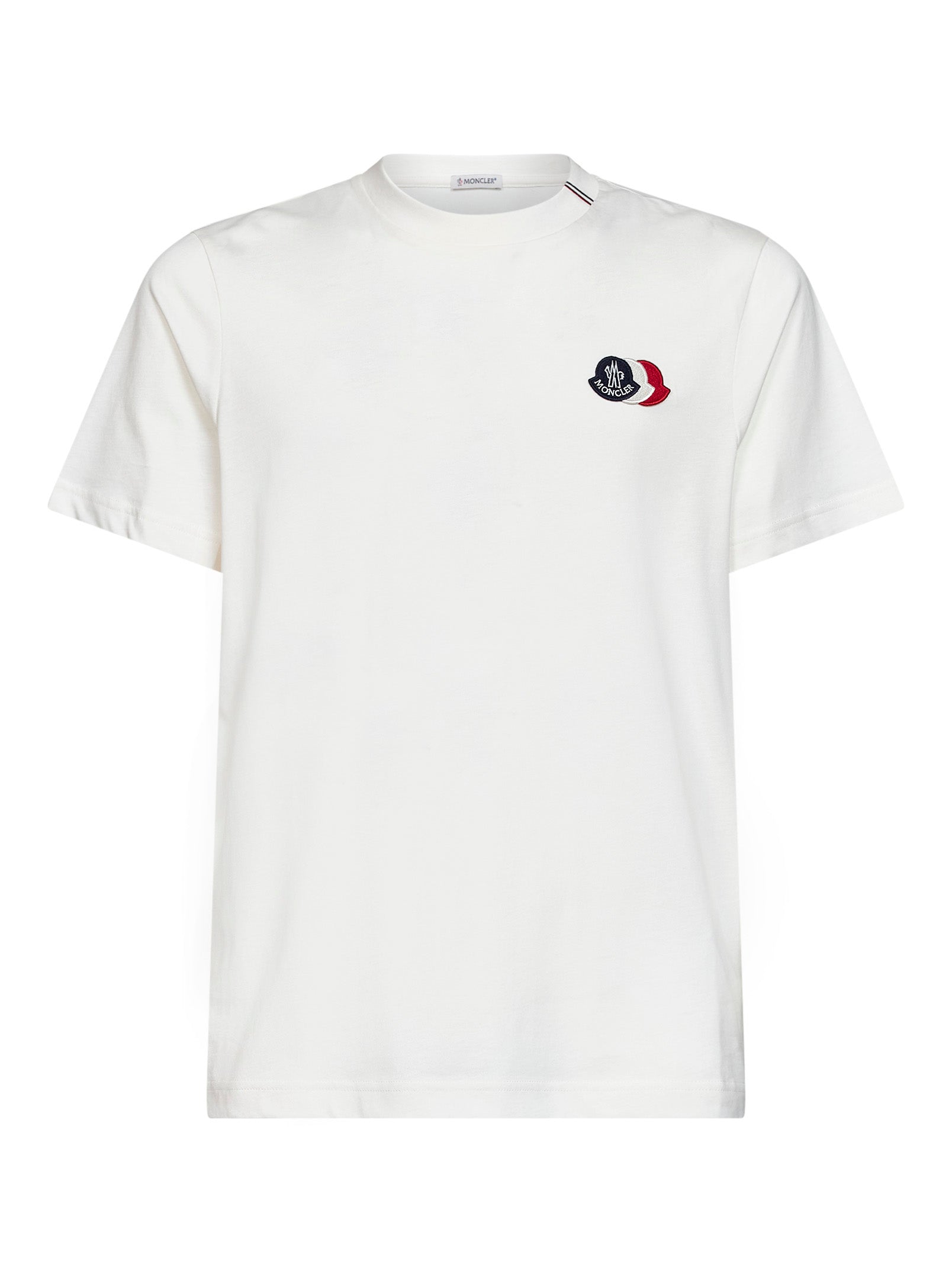 Moncler Men Natural Cotton Jersey Logo T-Shirt MONCLER