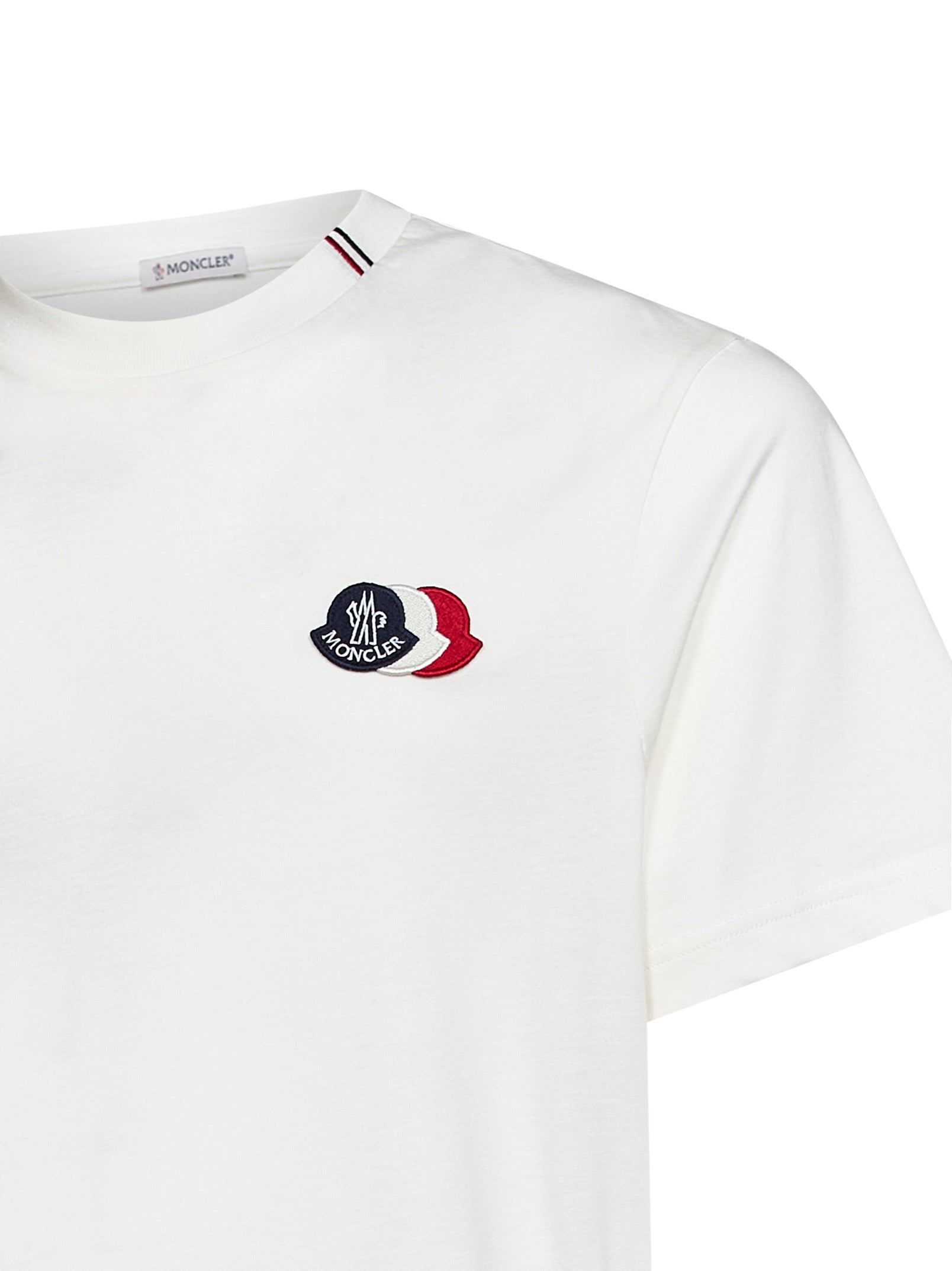 Moncler Men Natural Cotton Jersey Logo T-Shirt MONCLER